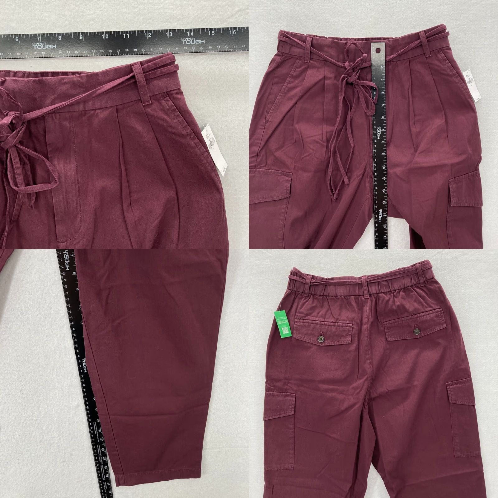 Gap GAP Pants Jogger 4 Purple 100% Cotton Belted High Rise NWT Women’s Cargo Pants Gap Size 27" / US 4 / IT 40 - 8 Thumbnail
