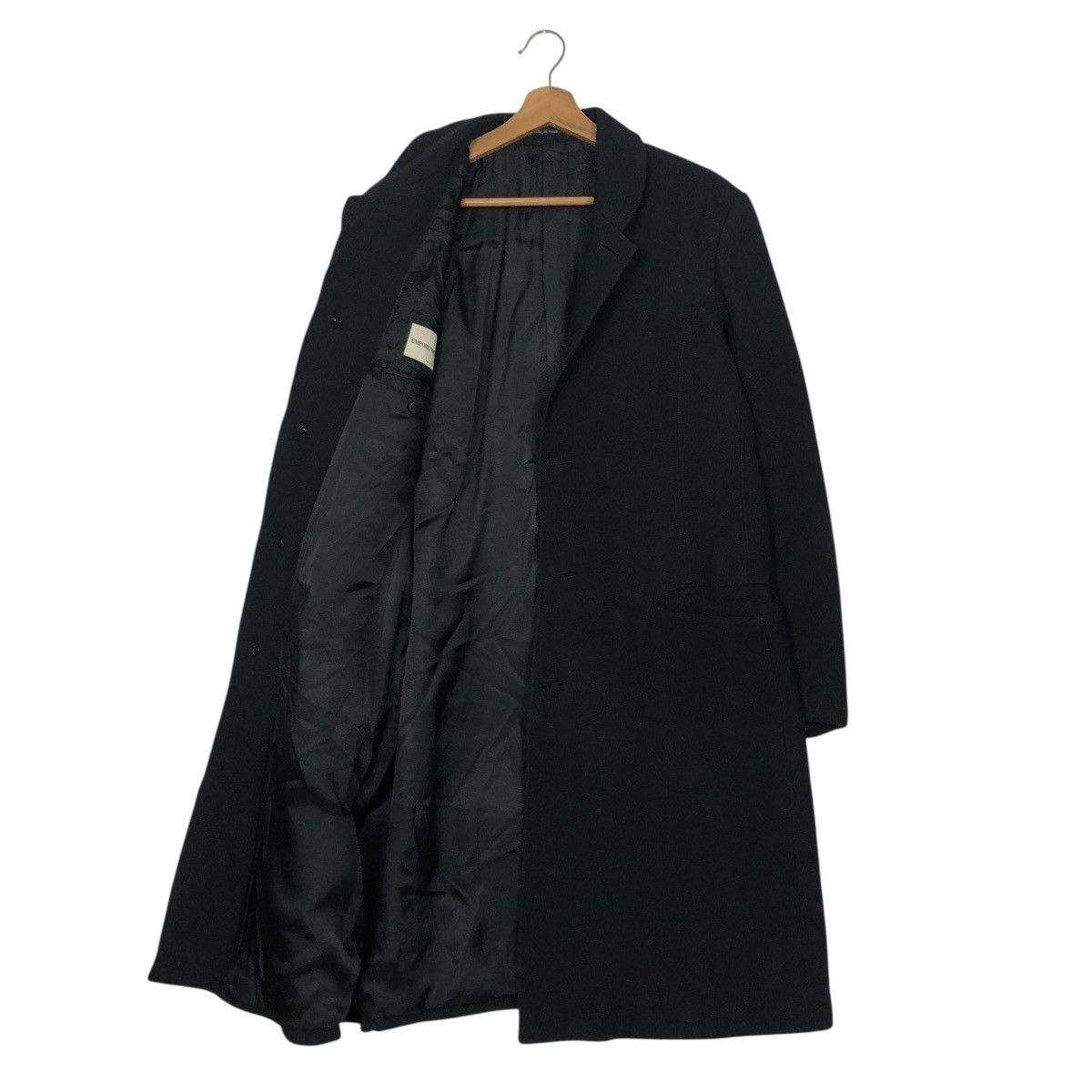 Emporio Armani 🔥RICH BLACK VINTAGE FLY LONG COATS WOOL EMPORIO ARMANI ITALY Size US M / EU 48-50 / 2 - 14 Thumbnail