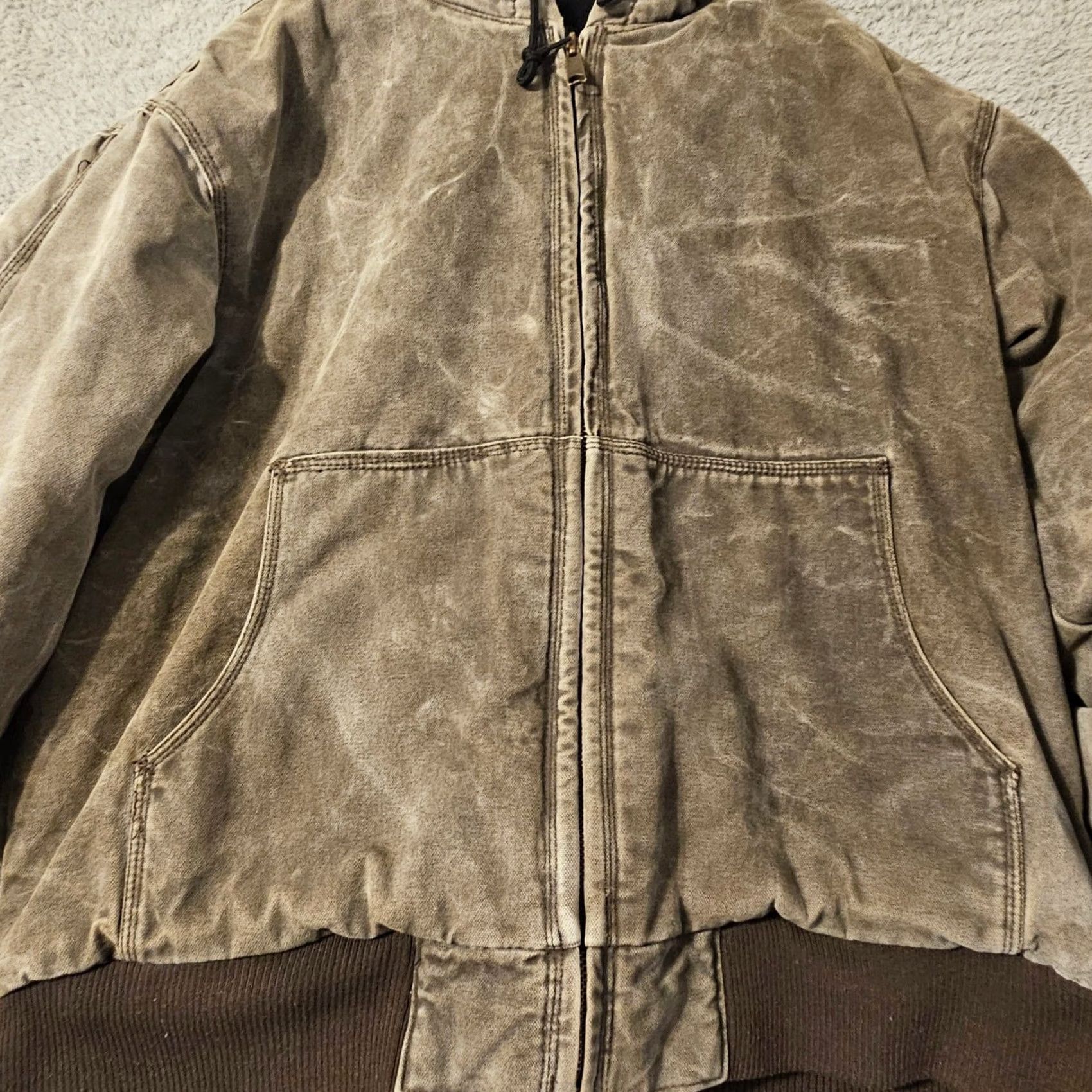 Vintage Cabelas Outdoor Gear Jacket Hooded Quilted Lined Brown Canvas Work Large Mens Size US L / EU 52-54 / 3 - 4 Thumbnail