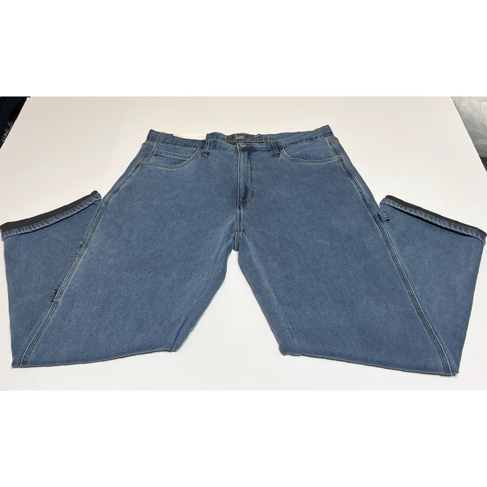 Vintage Berkley Jensen Carpenter Pants Men 40x30 Blue Fleece Lined Relaxed Straight NWT Size US 40 / EU 56 - 2 Thumbnail