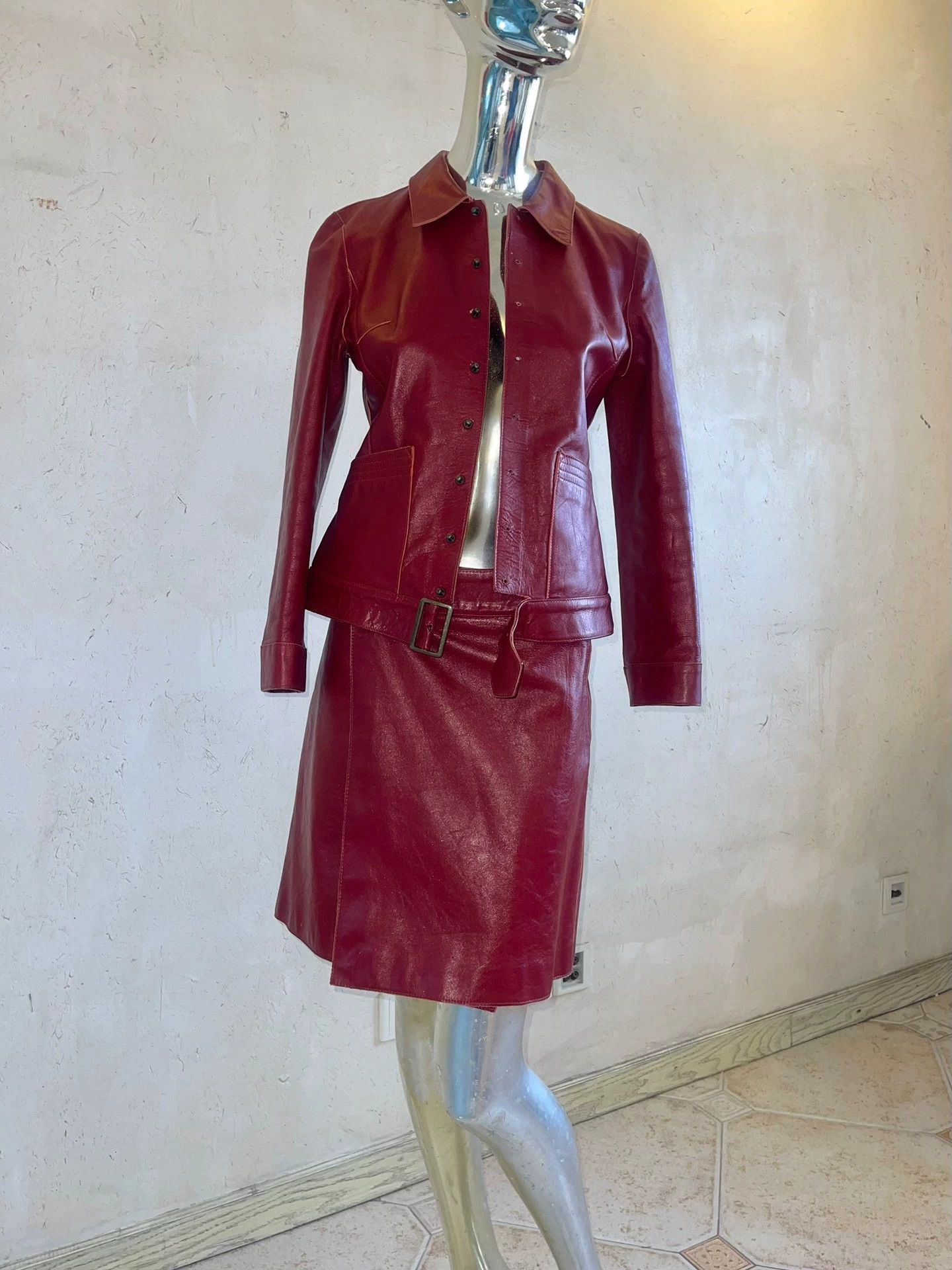 Jean Paul Gaultier JPG Femme Fatale Vintage Leather Skirt Suit Size 40 Size S / US 4 / IT 40 - 1 Thumbnail