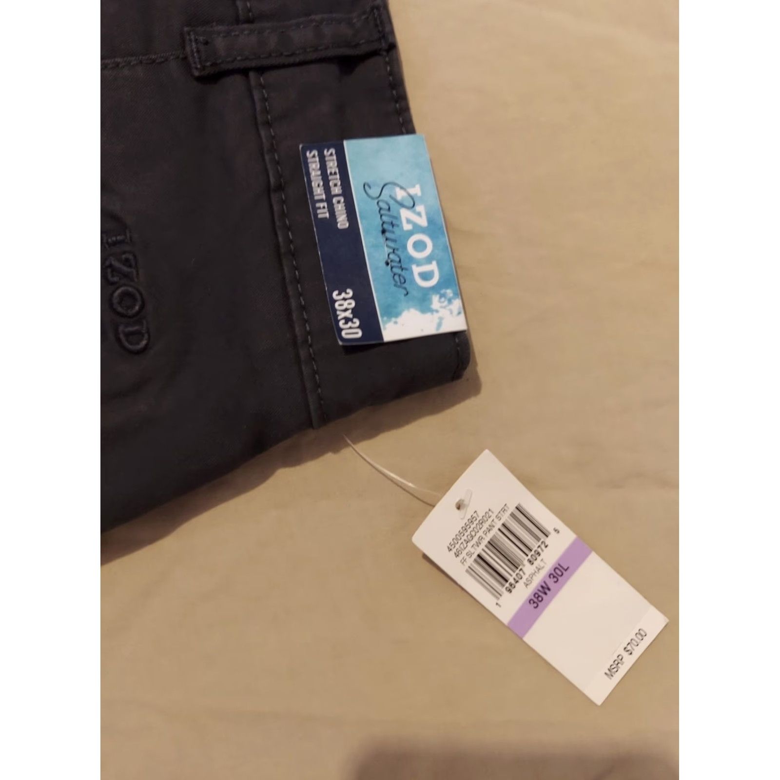 Izod VINTAGE IZOD Mens Pants Chino Gray 38x30 40x30 Stretch Regular Dress Slacks Trouser Shirt? Size US 38 / EU 54 - 4 Thumbnail