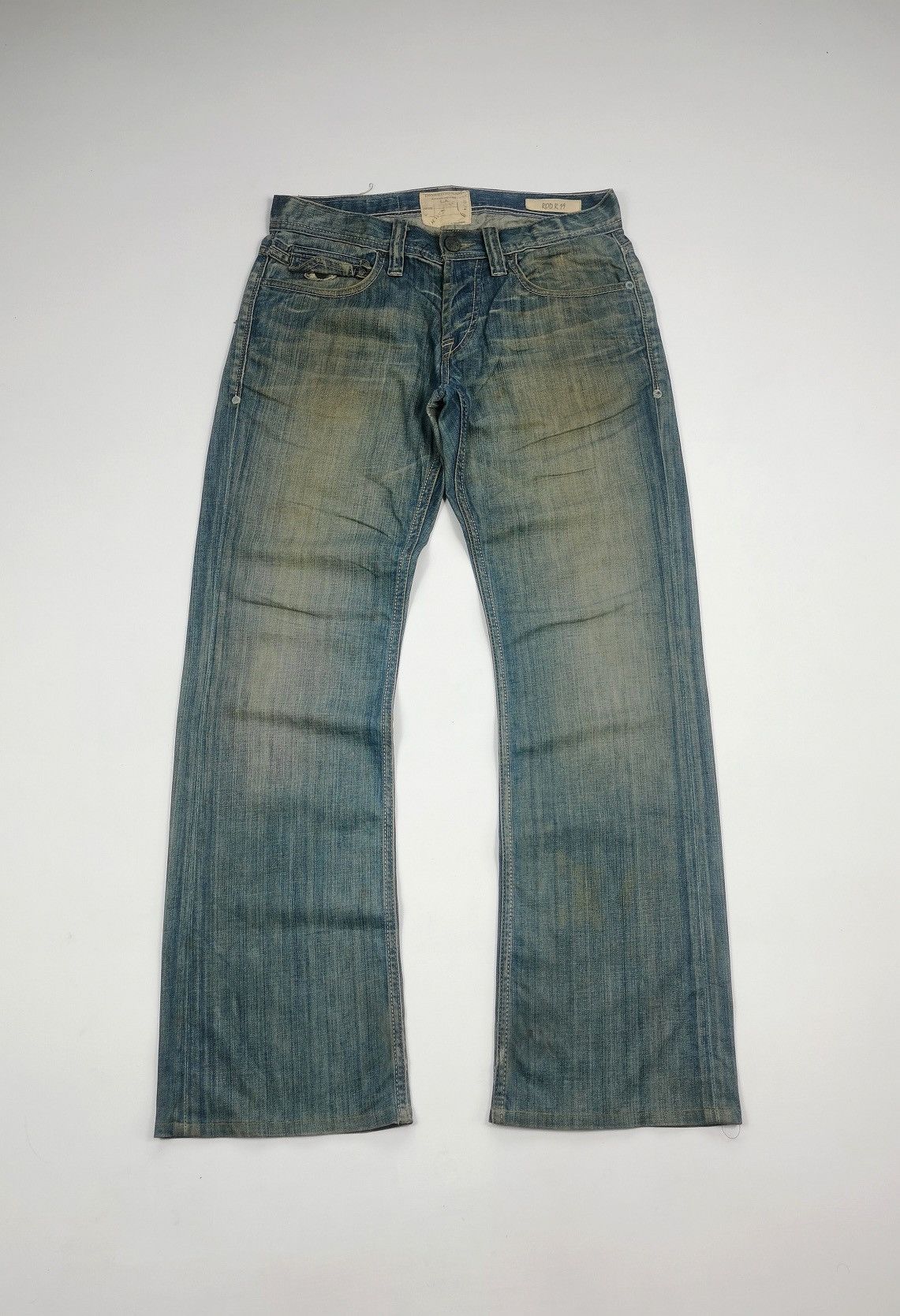 Vintage Bootcut Taverniti ROD R 19 Distressed Denim Jeans Size US 32 / EU 48 - 2 Thumbnail