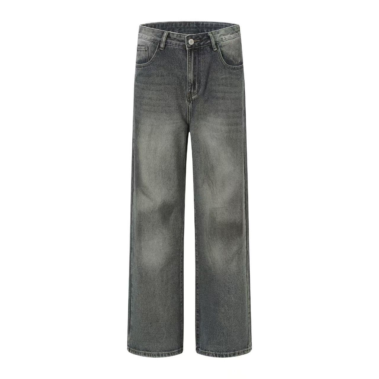 Japanese Brand × Jean Washed and distressed straight-leg baggy jeans Size US 30 / EU 46 - 2 Thumbnail