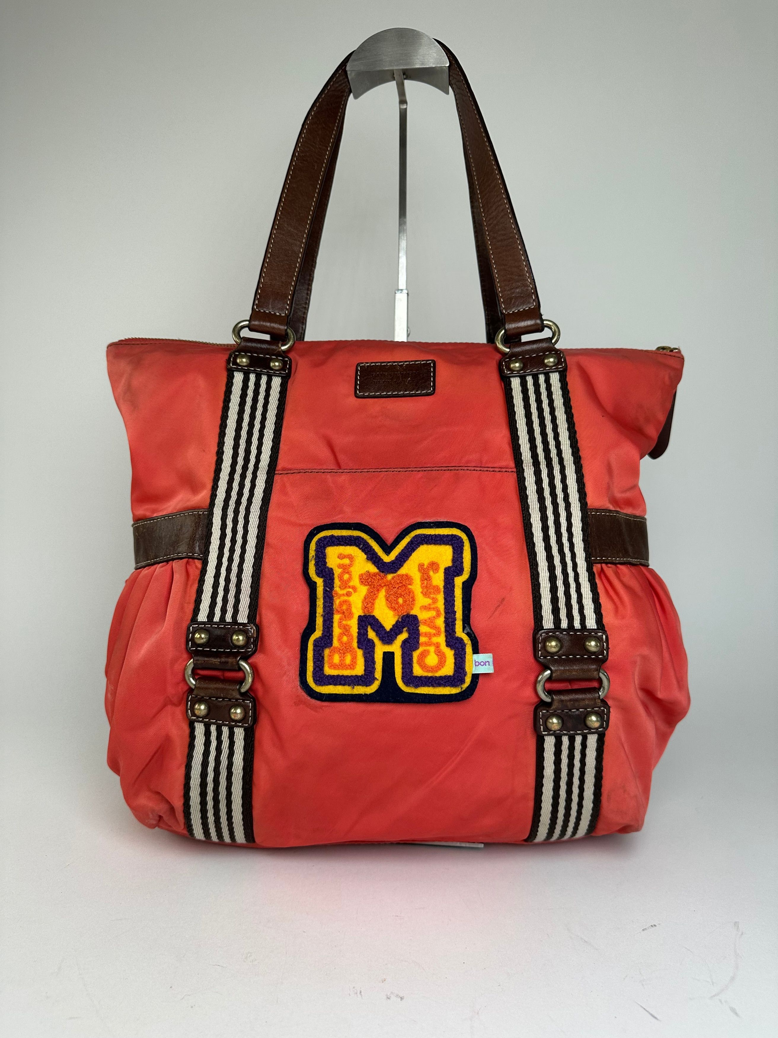 Burberry Vintage Nylon Leather Bag Red Brown Size ONE SIZE - 1 Thumbnail