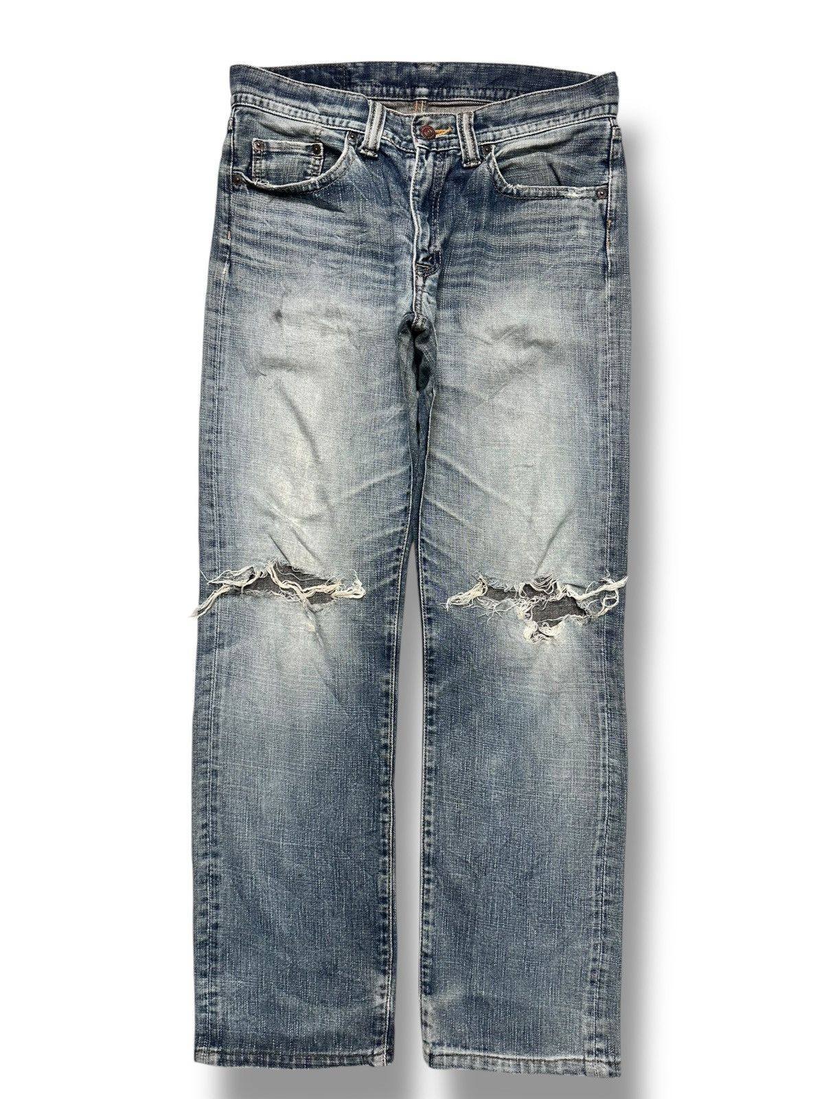 Japanese Brand GILHEART Distressed Japan Denim Straight Jeans With Faded Size US 33 - 1 Thumbnail