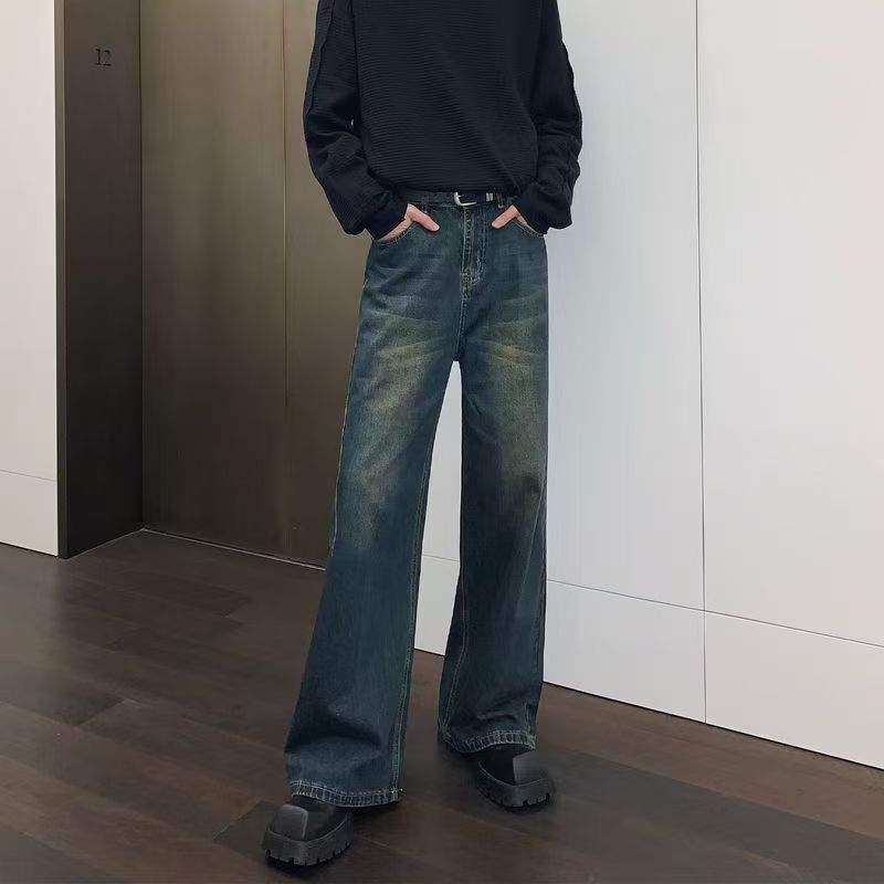 Japanese Brand × Jean Men's American retro washed distressed straight flared jeans Size US 32 / EU 48 - 1 Thumbnail