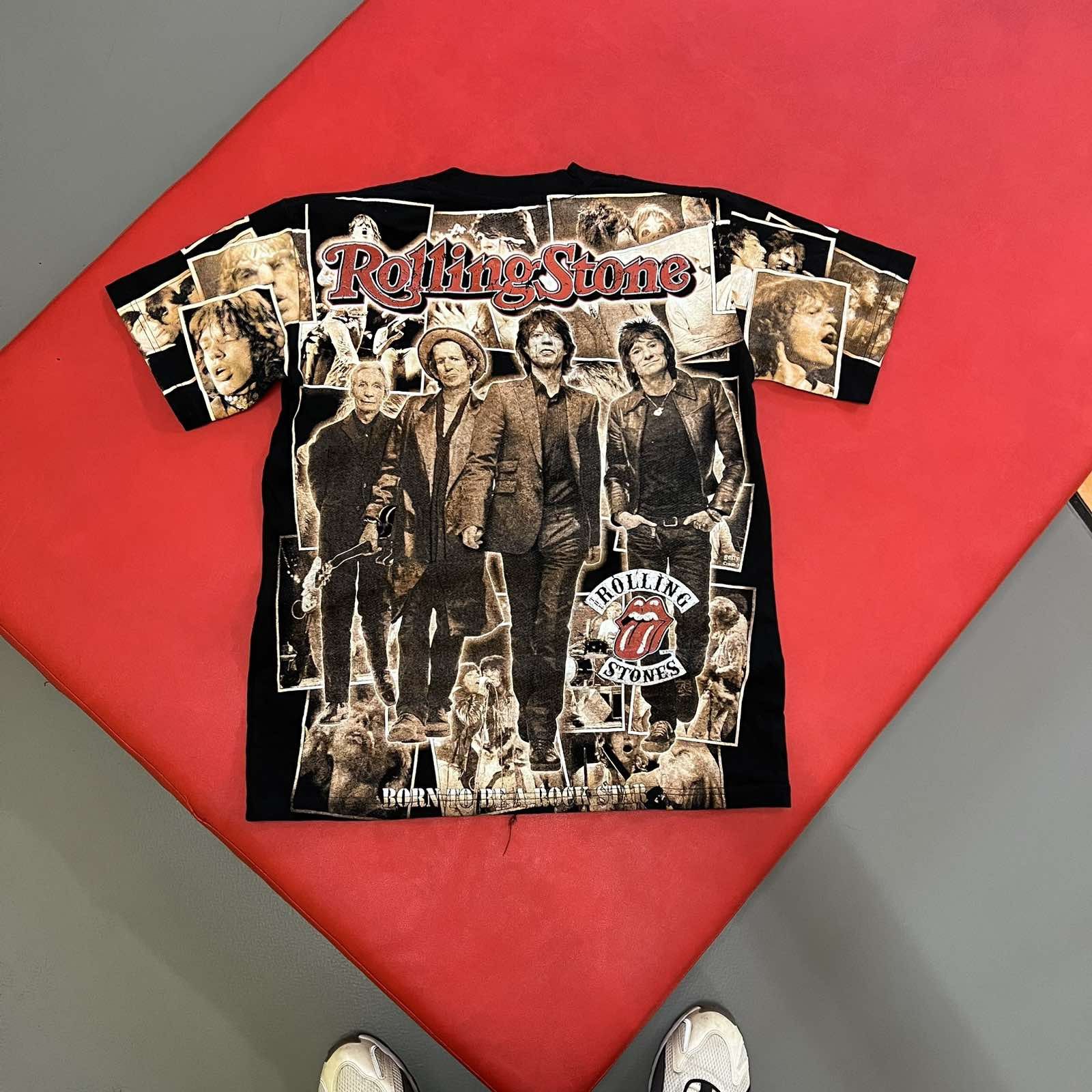 Vintage Vtg wRock Rolling Stones Band All Over Print Sz M Size US M / EU 48-50 / 2 - 2 Thumbnail