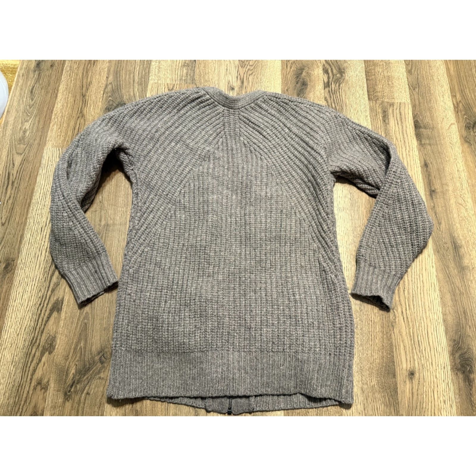 Madewell Madewell Sweater Cardigan, Women's XS, Brown, Full Zip, 100% Merino Wool, Wool, Knit, Solid, Regular, Fall Spring Winter, Women, Size XS Size XS / US 0-2 / IT 36-38 - 2 Thumbnail