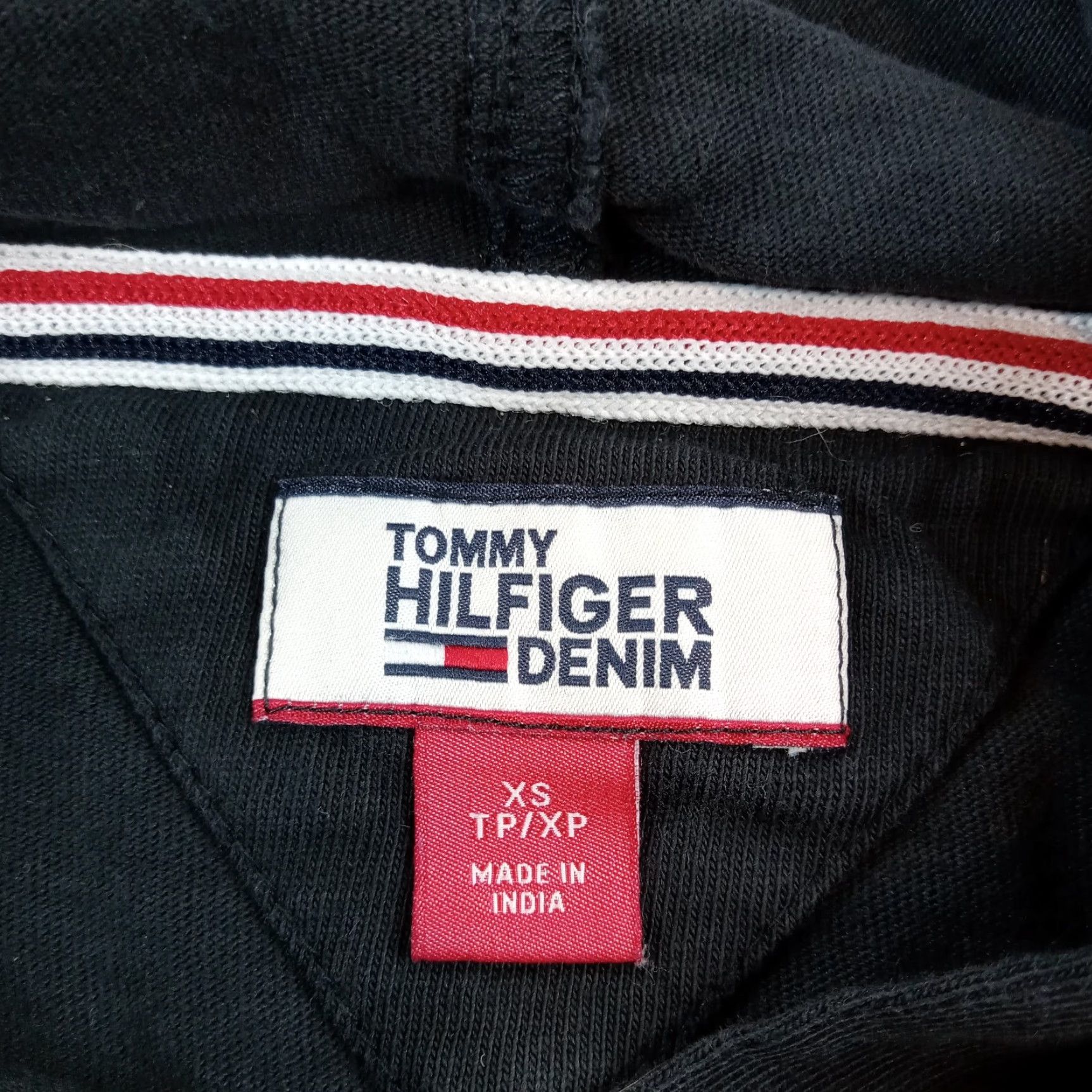 Tommy Hilfiger Tommy Hilfiger Hoodie Womens Extra Small XS Black Cropped Crop Sweatshirt Logo Size XS / US 0-2 / IT 36-38 - 6 Thumbnail