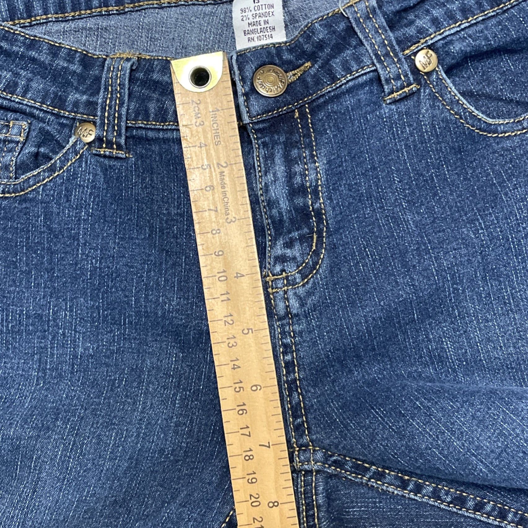 Denime VINTAGE Michael F. Bootcut Jeans Women Juniors Size 13 Blue Denim Stretch Size 34" / US 12 / IT 48 - 5 Thumbnail