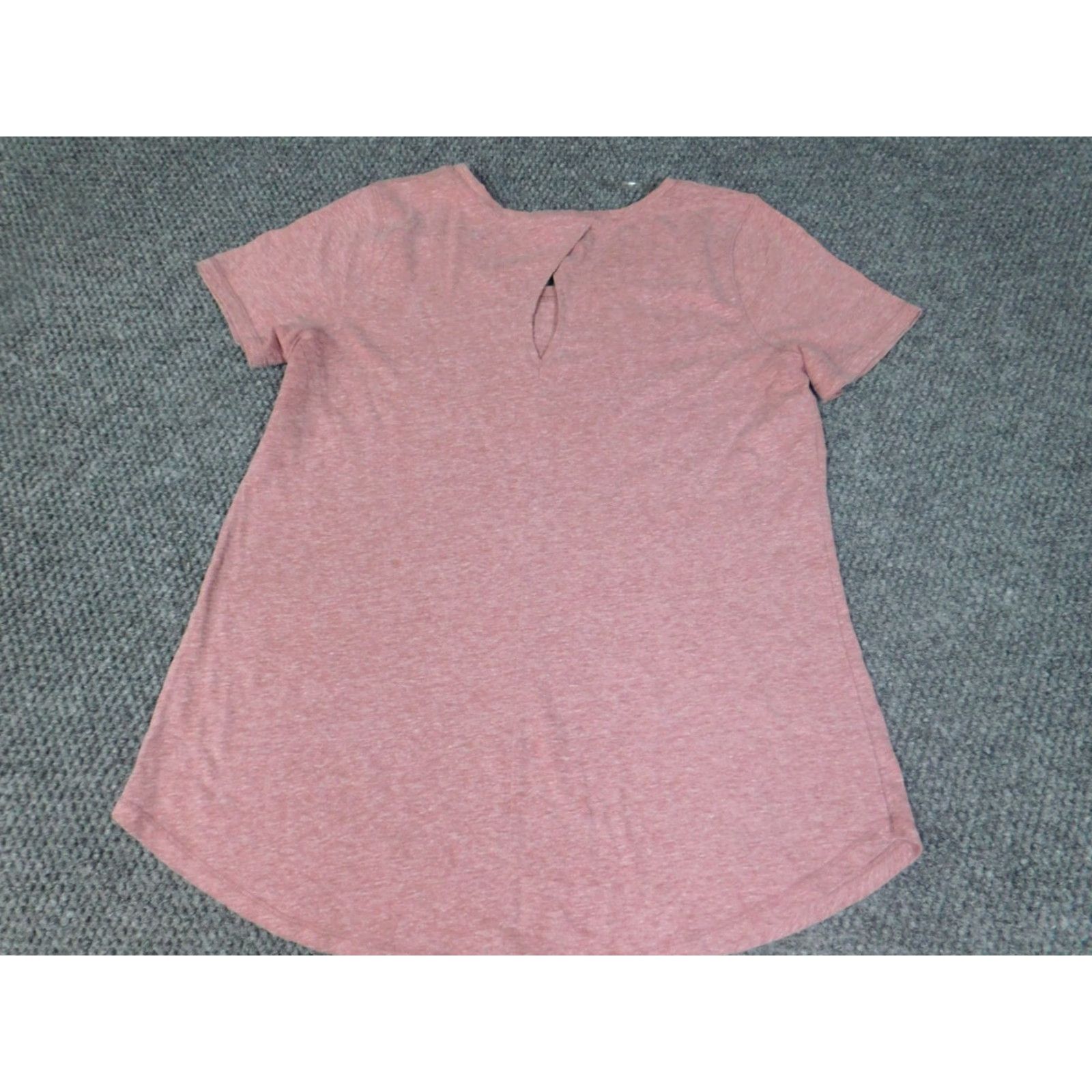Vintage St. John's Bay Blouse Womens M Pink Short Sleeve Crew Neck California Stretch Solid Regular Highlight Button Casual Shirt Size M / US 6-8 / IT 42-44 - 6 Thumbnail