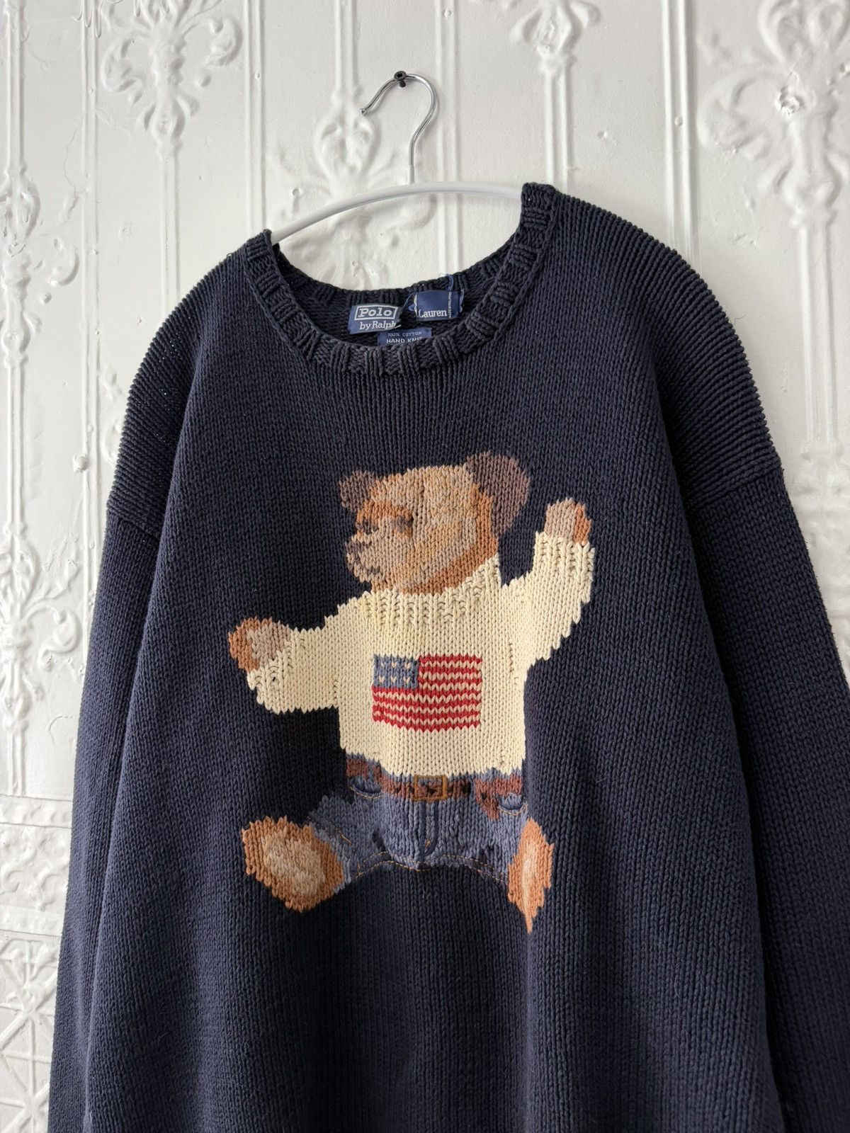 Polo Ralph Lauren vintage 1990s sitting bear polo flag sweater Size US L / EU 52-54 / 3 - 2 Thumbnail