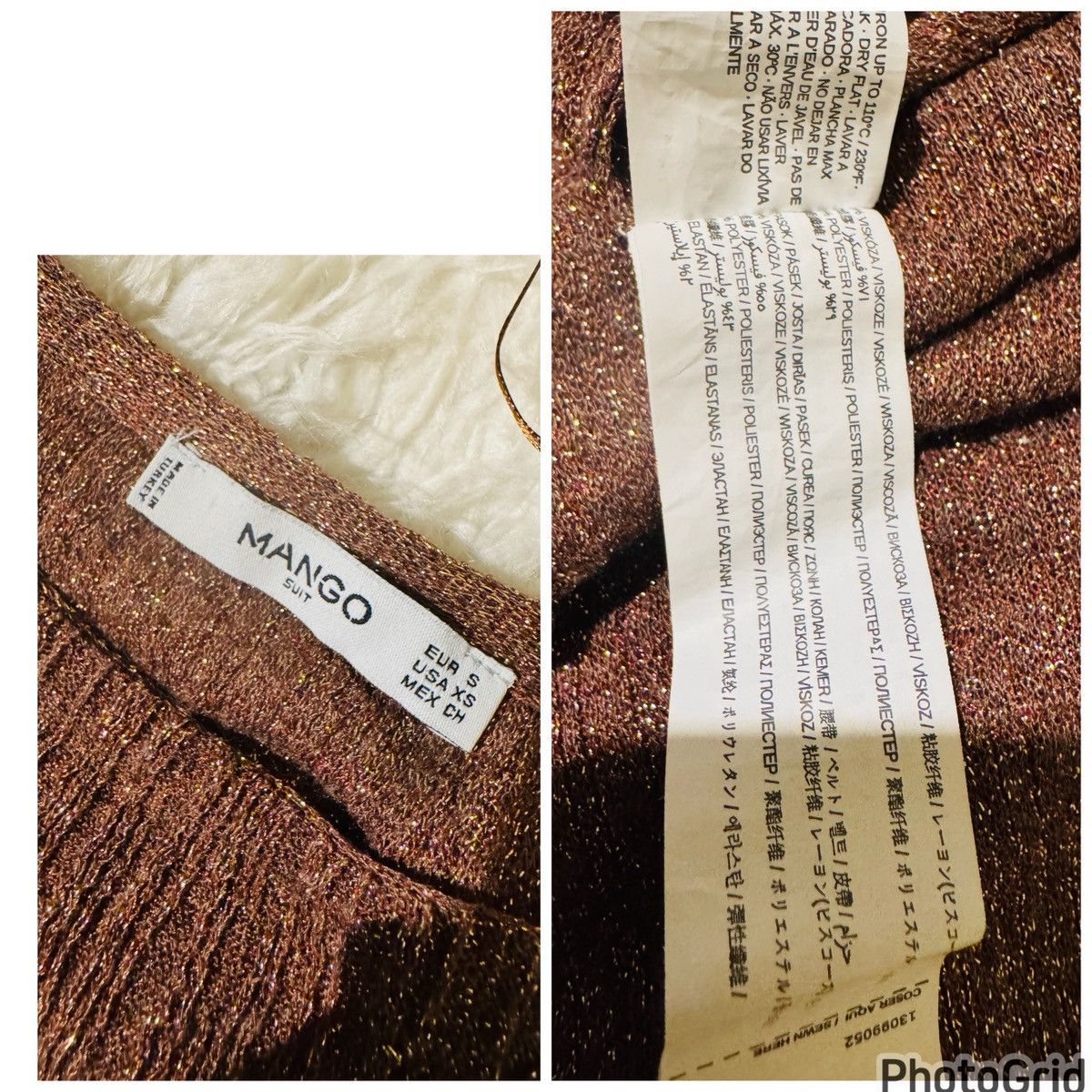 Mango Mango Golden Bronze Shimmer Dress Size XS / US 0-2 / IT 36-38 - 10 Thumbnail