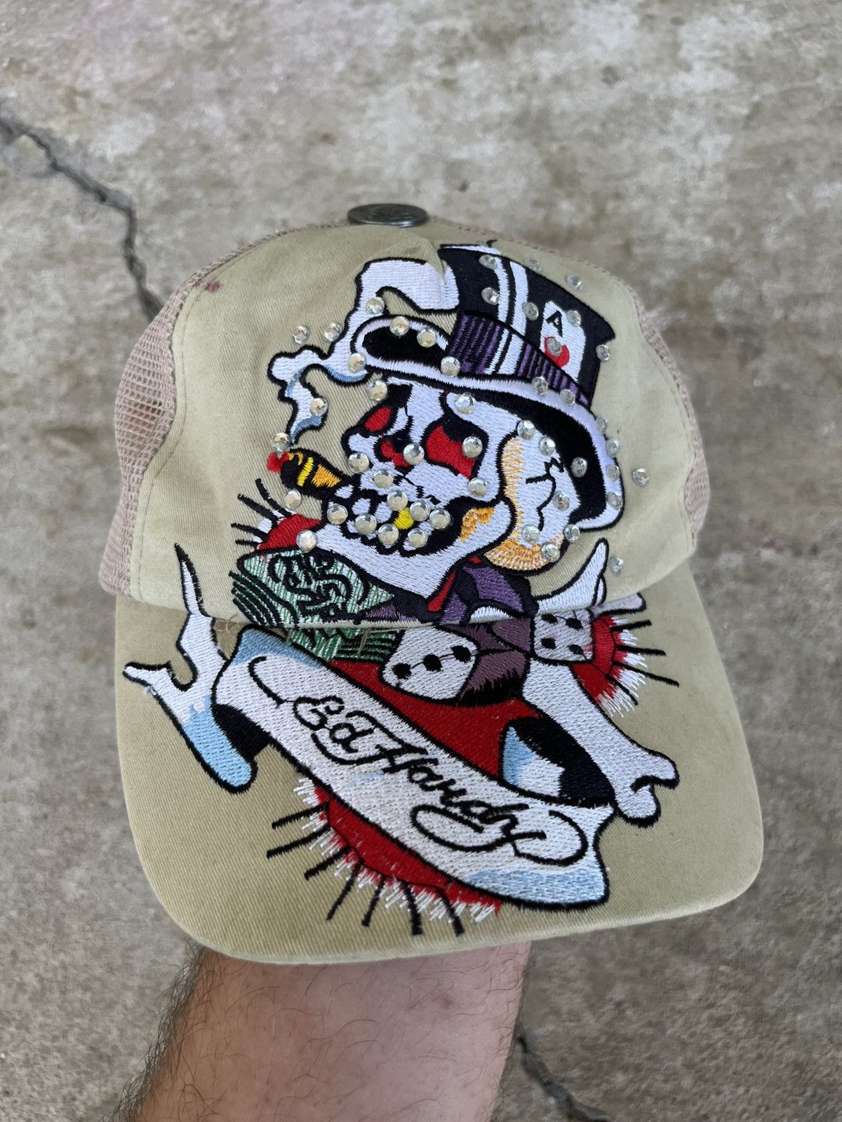 Christian Audigier Ed Hardy Lucky 7 Skull Hat Size ONE SIZE - 5 Thumbnail