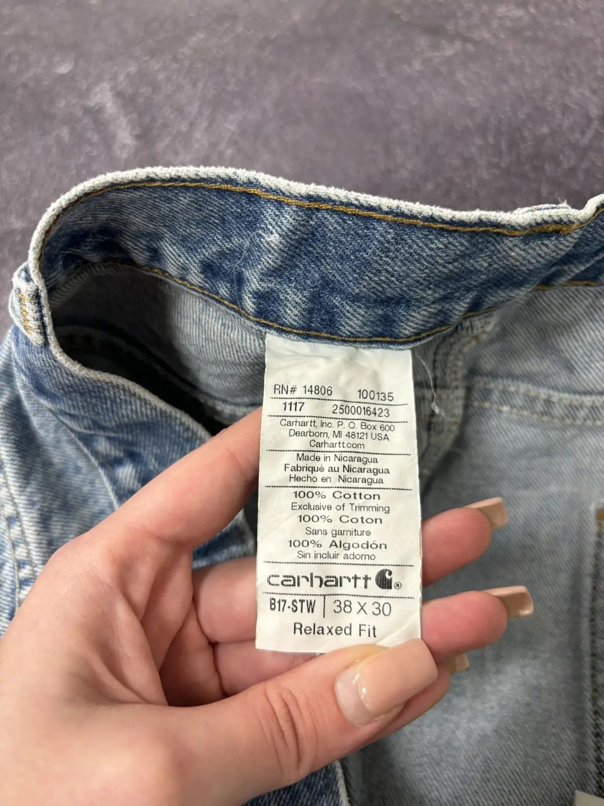 Carhartt × Vintage Vintage Carhartt Relaxed Fit Light Blue Hype Denim Jeans Size US 38 / EU 54 - 11 Thumbnail