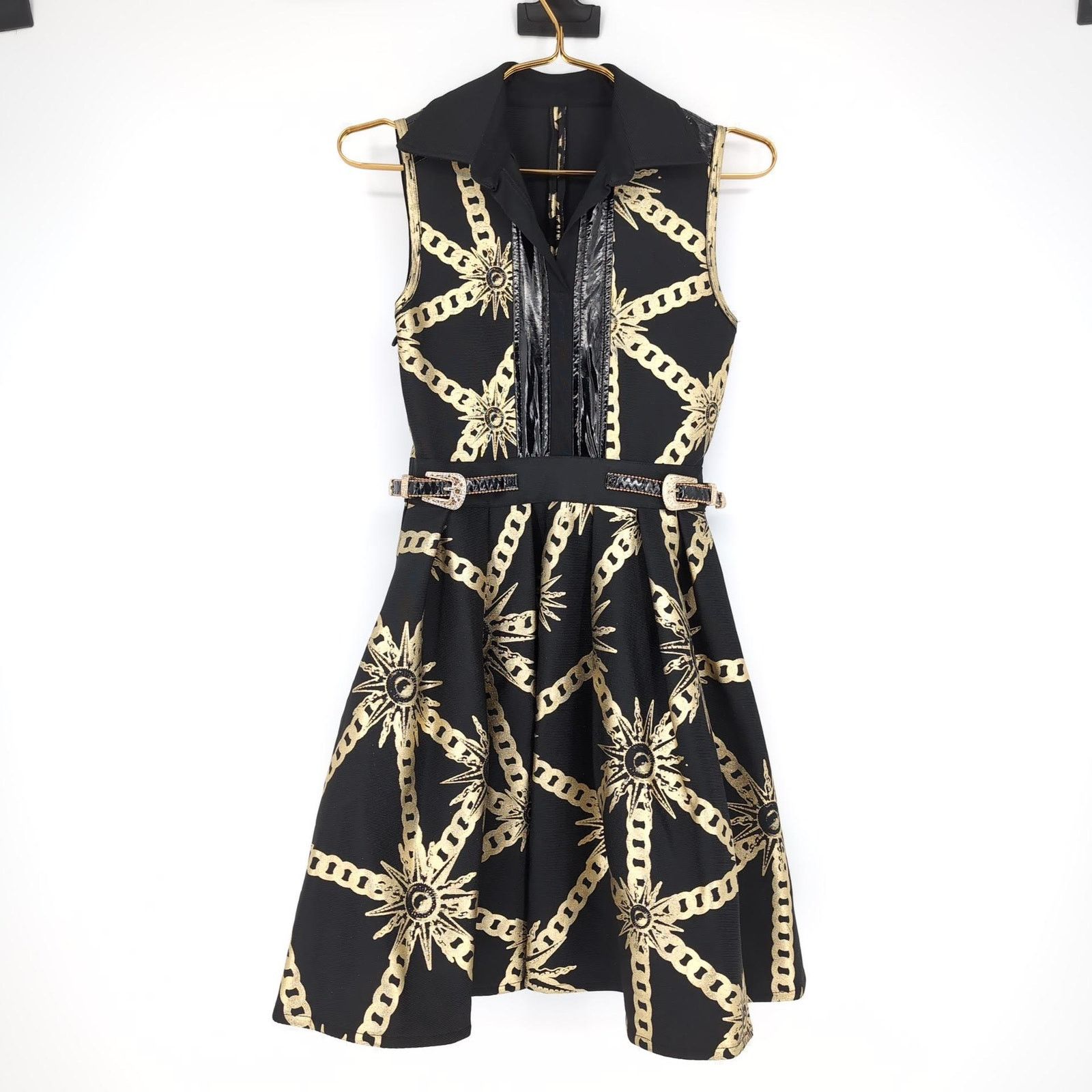 Other Barok Paris NJ Couture NWT Black Gold Sleeveless Dress Sz S Size S / US 4 / IT 40 - 5 Thumbnail