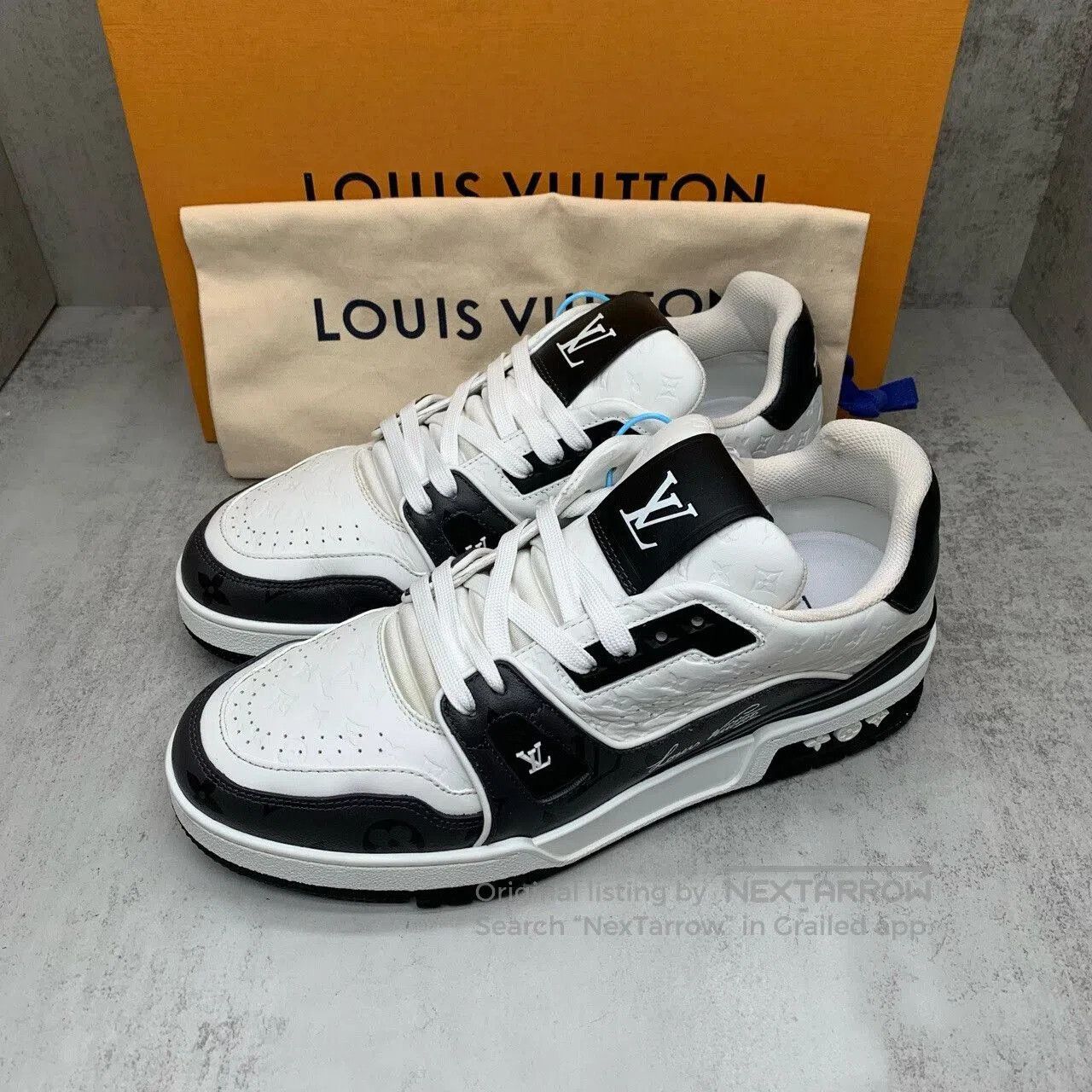 Louis Vuitton lv trainer black and white sneaker. Size US 7 / EU 40 - 1 Thumbnail
