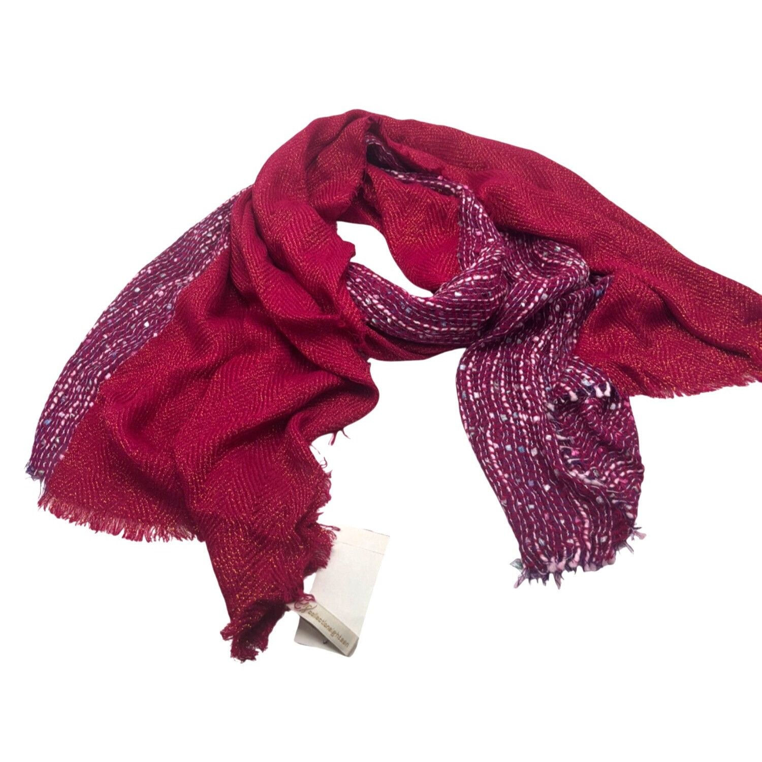Other Collection XIIX Metallic Textured Scarf, Glazed Raspberry, O Size ONE SIZE - 3 Thumbnail