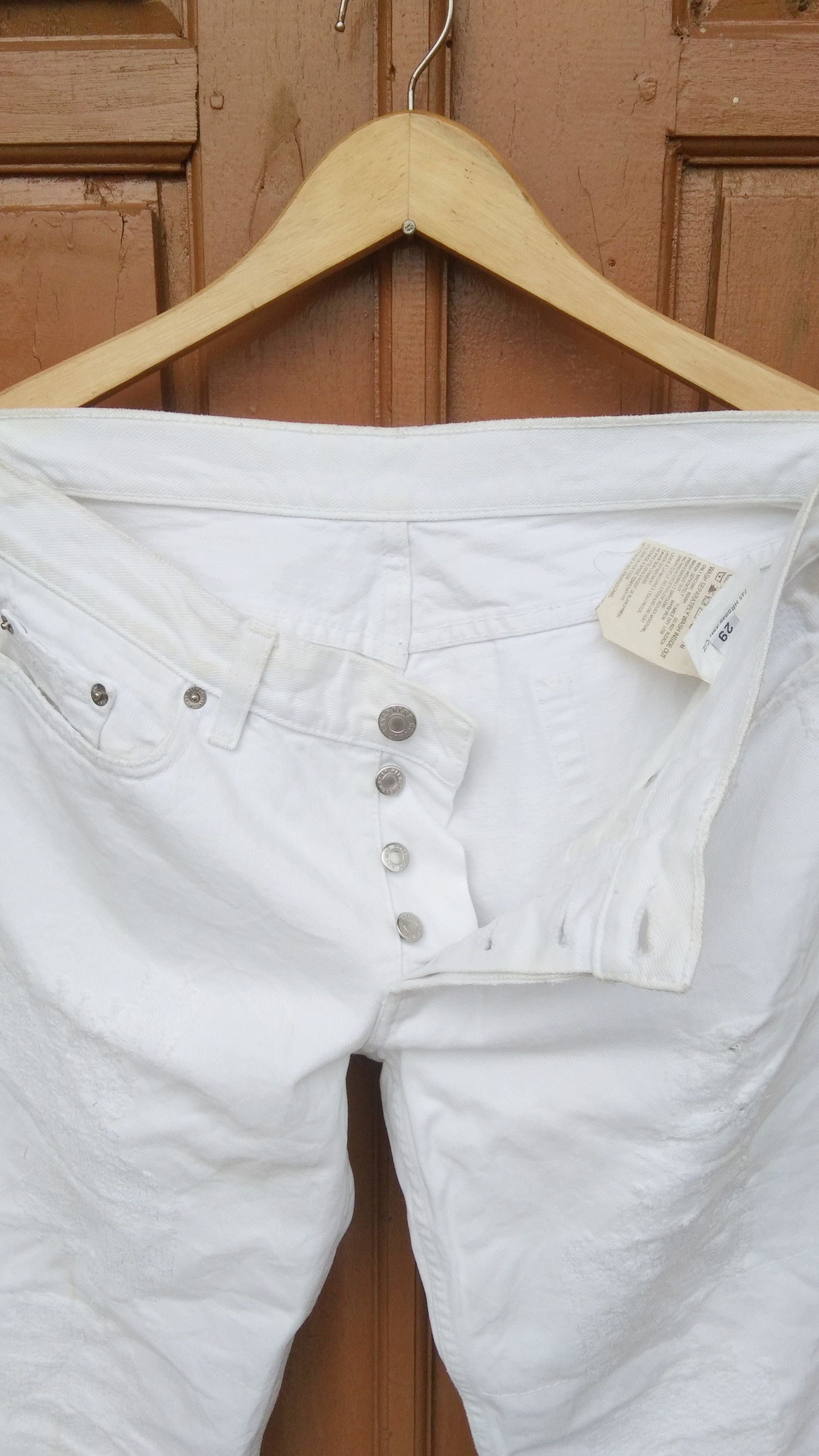 Helmut Lang Helmut lang disstressed white straight denim Size US 29 - 7 Thumbnail