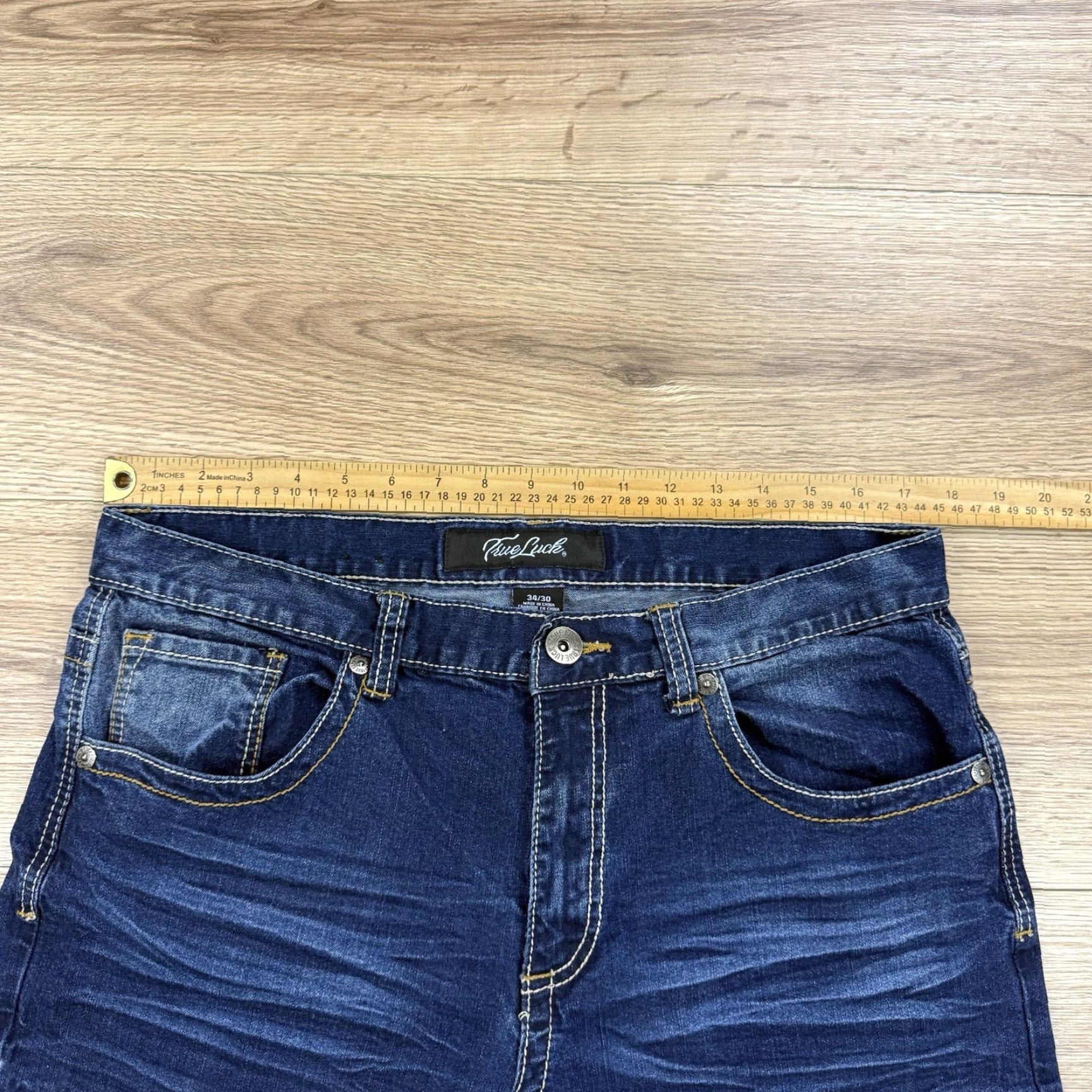 Alife True Luck Jeans Men's Classic Stretch Straight Fit Blue Jeans 34x30 Size US 34 / EU 50 - 3 Thumbnail