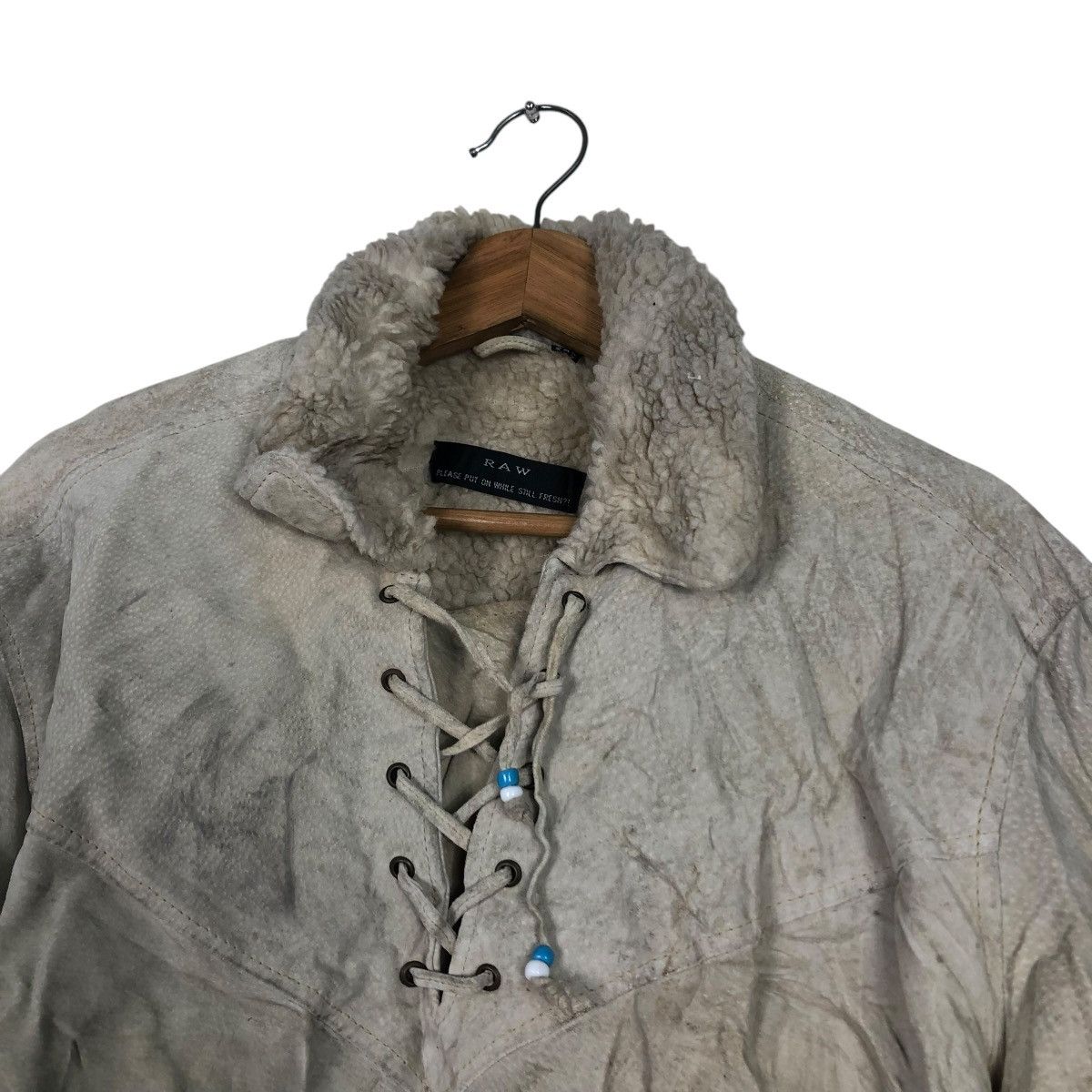 Japanese Brand 🔥VINTAGE GENUINE LEATHER JACKET RAW BLANKET ISSEY MIYAKE Size US M / EU 48-50 / 2 - 13 Thumbnail