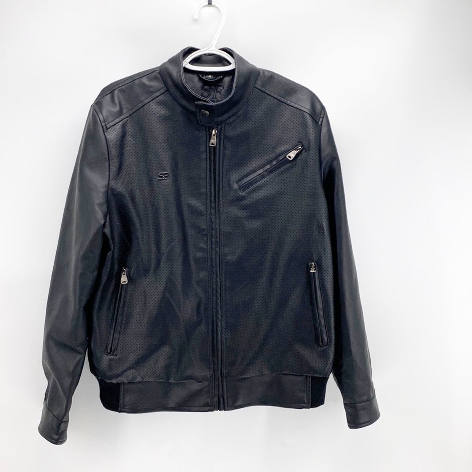 Other SF Superlative Fashion black moto jacket faux leather size M Size US M / EU 48-50 / 2 - 1 Thumbnail