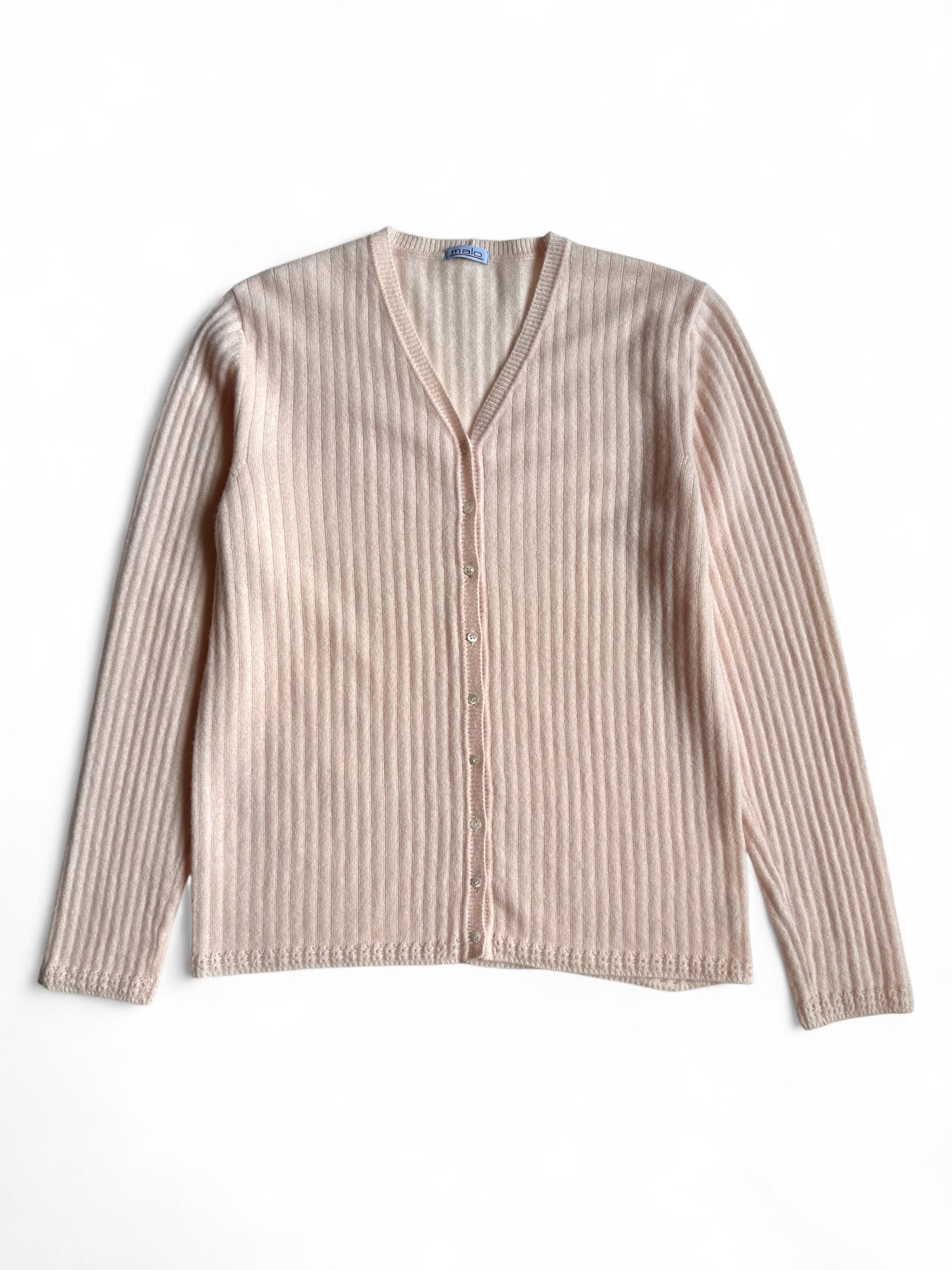 Malo Malo Cashmere Ribbed Cardigan Sweater (M-L) Size M / US 6-8 / IT 42-44 - 1 Thumbnail