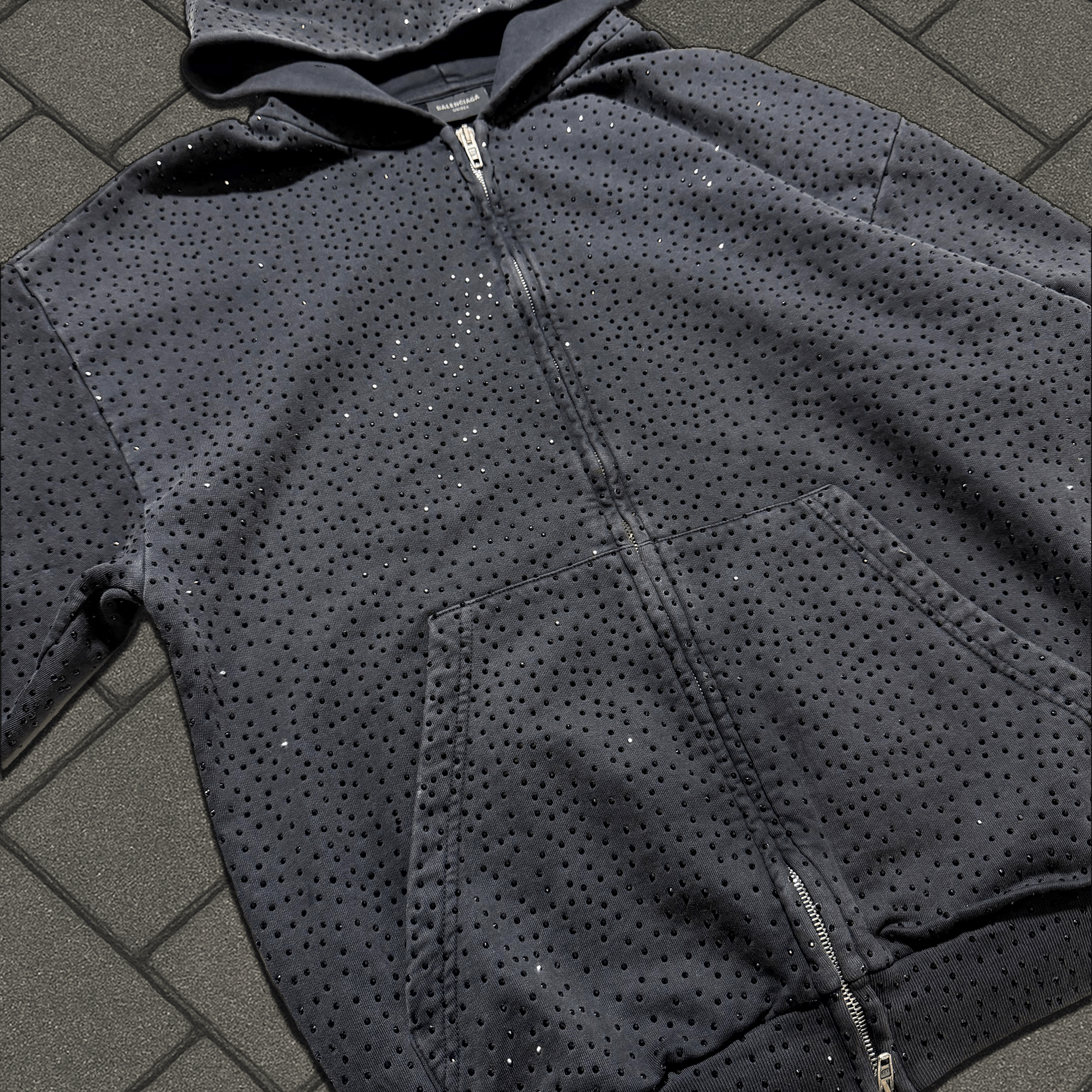 Balenciaga 2022 Balenciaga Black Rhinestone Zip Up Size US XS / EU 42 / 0 - 4 Thumbnail