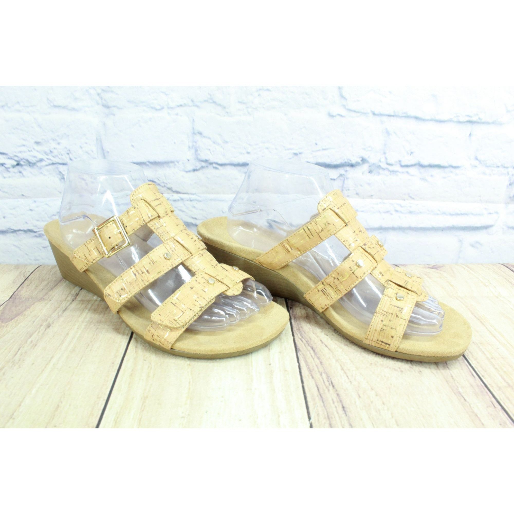 Vionic Vionic Radia Brown Leather Cork Wedge Sandals Size 9 Size US 9 / IT 39 - 3 Thumbnail