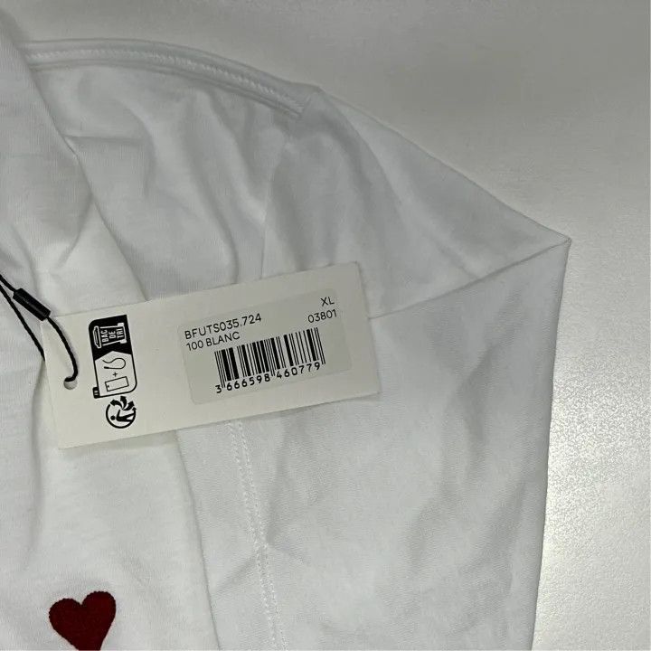 AMI AMIPARIS White Cotton Short Sleeve T-Shirt -2507 Size US XL / EU 56 / 4 - 3 Thumbnail