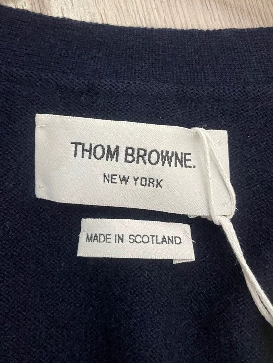 Thom Browne Thom browne Size 38 Dark blue four-striped cashmere cardig Size US XXS / EU 40 - 5 Thumbnail