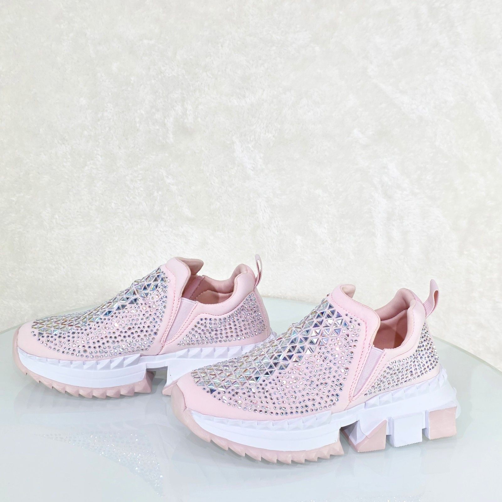 Other Presto Light Weight Slip on Baby Pink Rhinestone Sneakers - Size US 6 / IT 36 - 6 Thumbnail