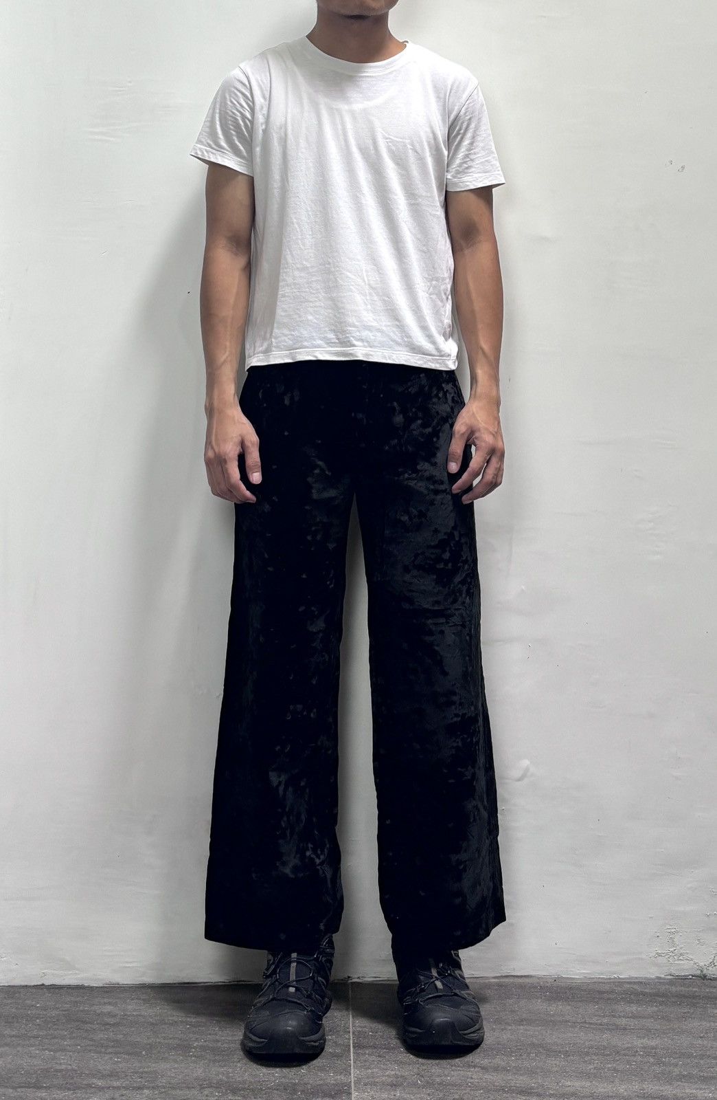 Yohji Yamamoto Velvet Patterned Trousers Size US 29 - 1 Thumbnail