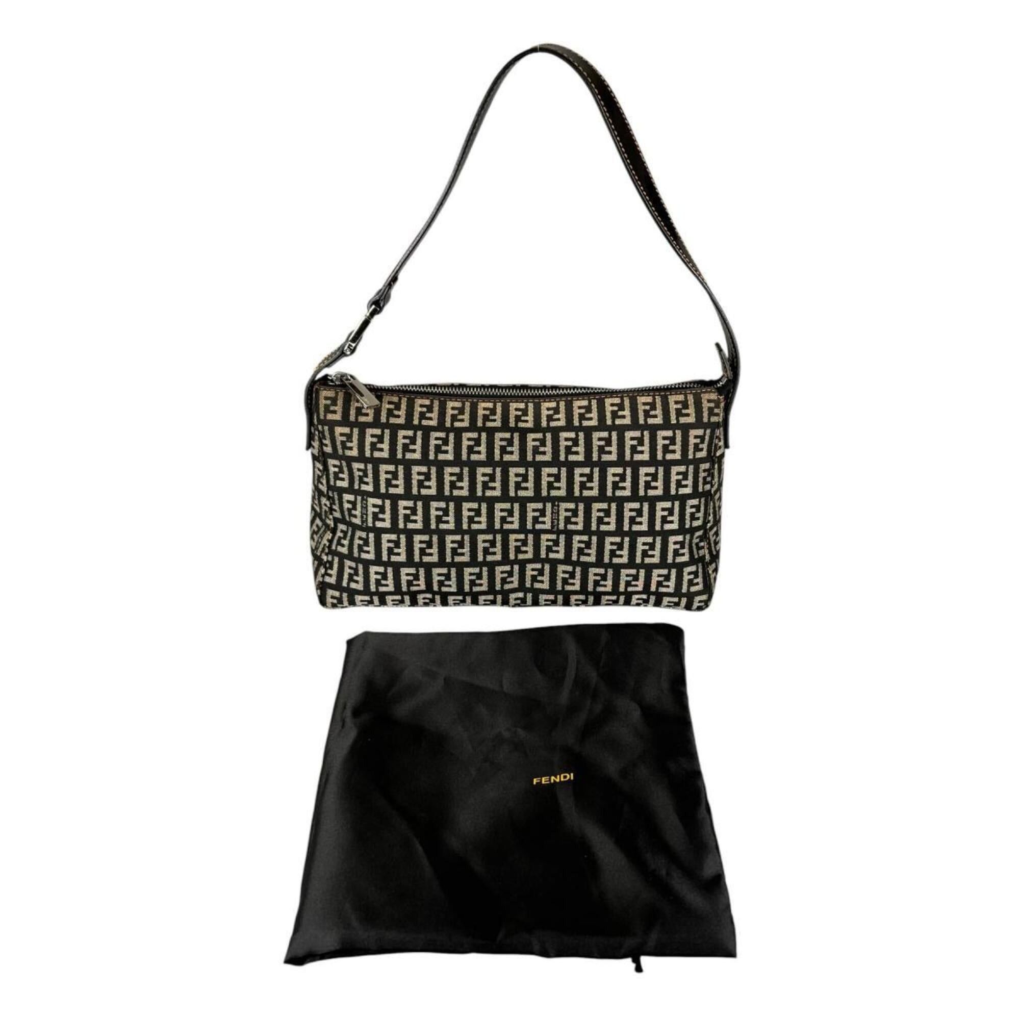 Fendi Fendi Zucchino Nylon Shoulder Bag, Gray (8BR042) Size ONE SIZE - 1 Thumbnail