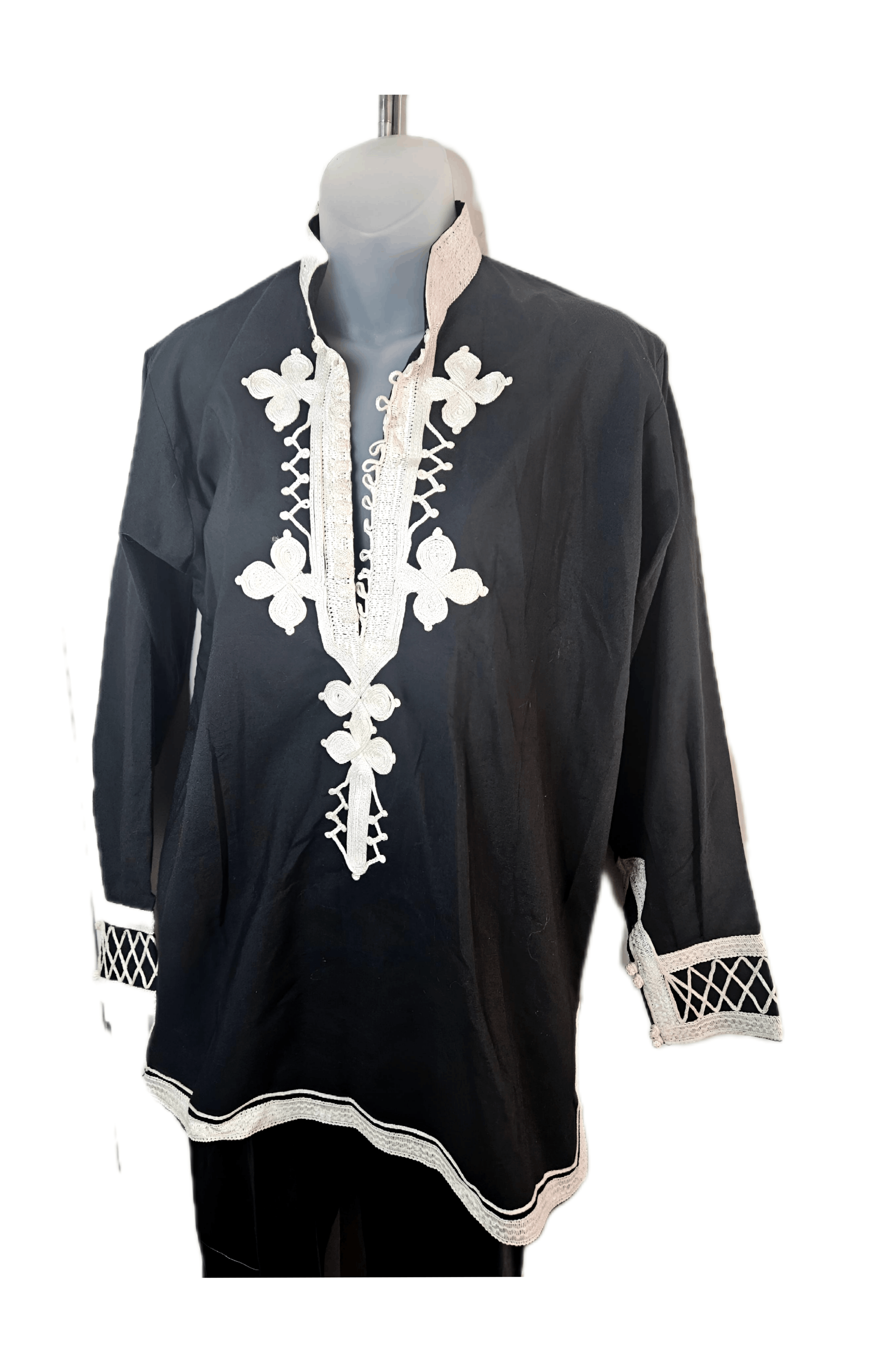 Other 1960S MACRAMÉ (Doors style) EMBROIDERED TUNIC SHIRT Size M / US 6-8 / IT 42-44 - 3 Thumbnail
