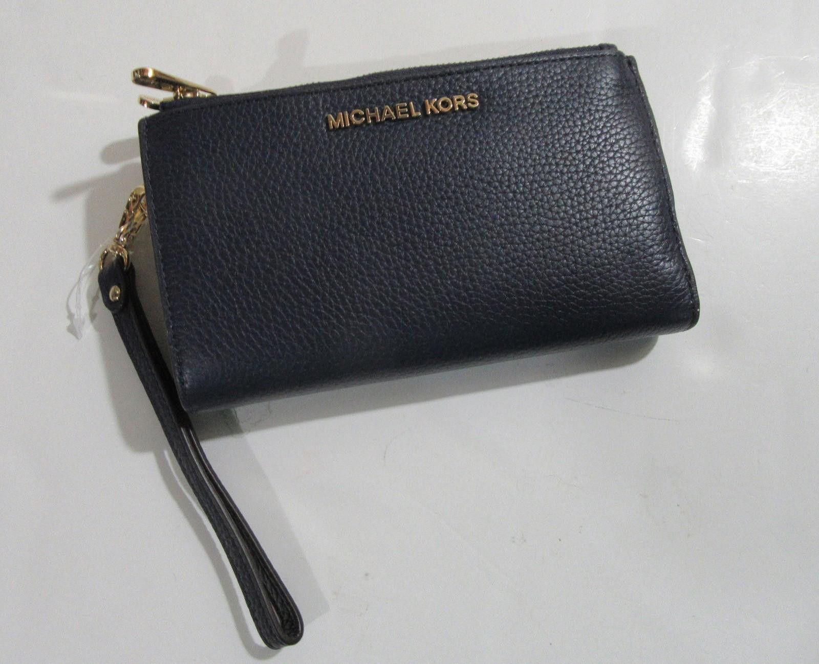 Michael Kors Michael Kors Jet Set Travel Double Zip Leather Wallet Navy Size ONE SIZE - 1 Thumbnail