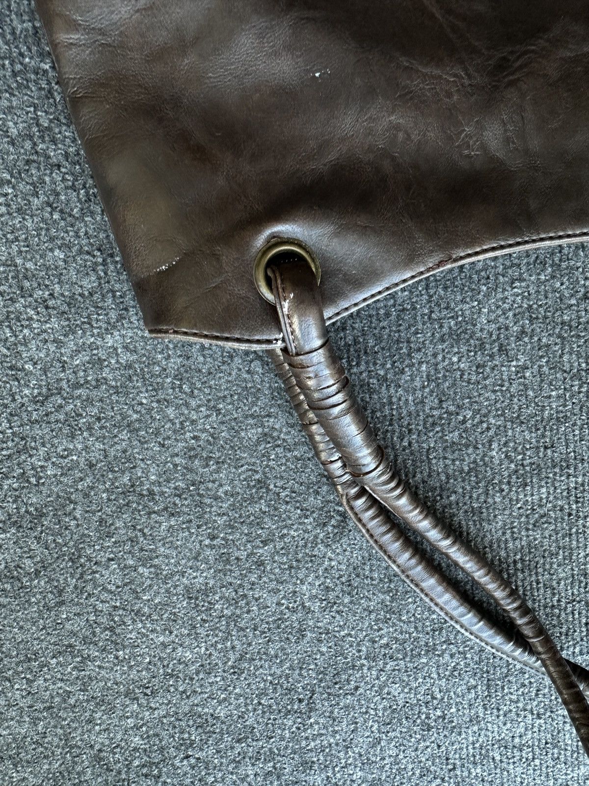 Other 🚨Y2K AVANT-GARDE🚨 LEATHER ZIP Japan style hand bag 90s Size ONE SIZE - 9 Thumbnail