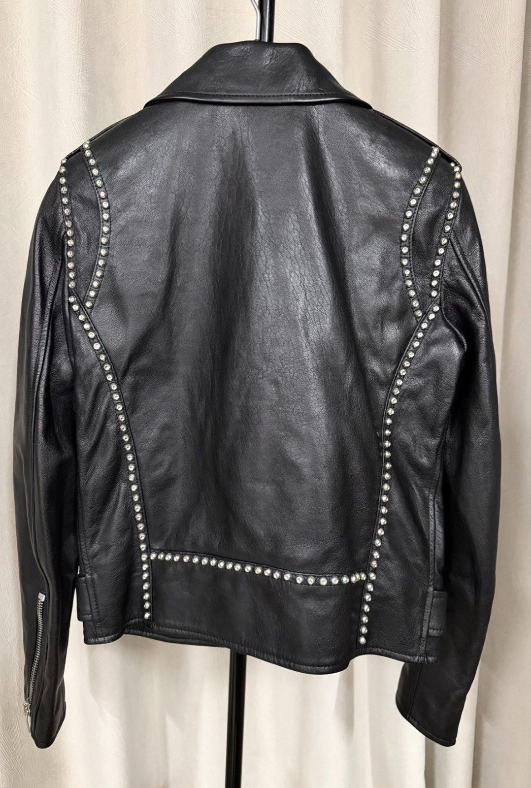 Saint Laurent Paris Saint Laurent 14SS Black Studded Lambskin Motorcycle Jacket Size XS / US 0-2 / IT 36-38 - 3 Thumbnail
