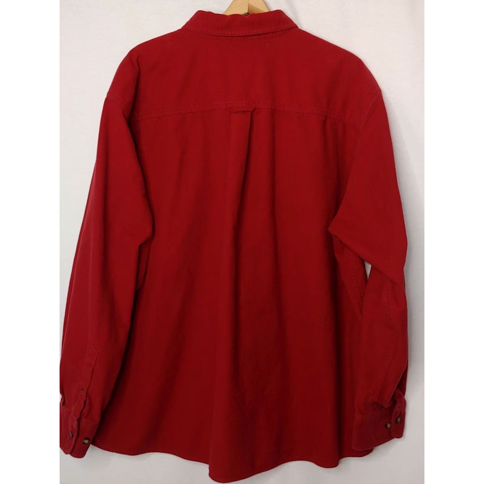 Eddie Bauer VINTAGE Eddie Bauer Chamois Flannel Shirt XXL Long Sleeve Red Cotton Workwear Work Size US XXL / EU 58 / 5 - 2 Thumbnail