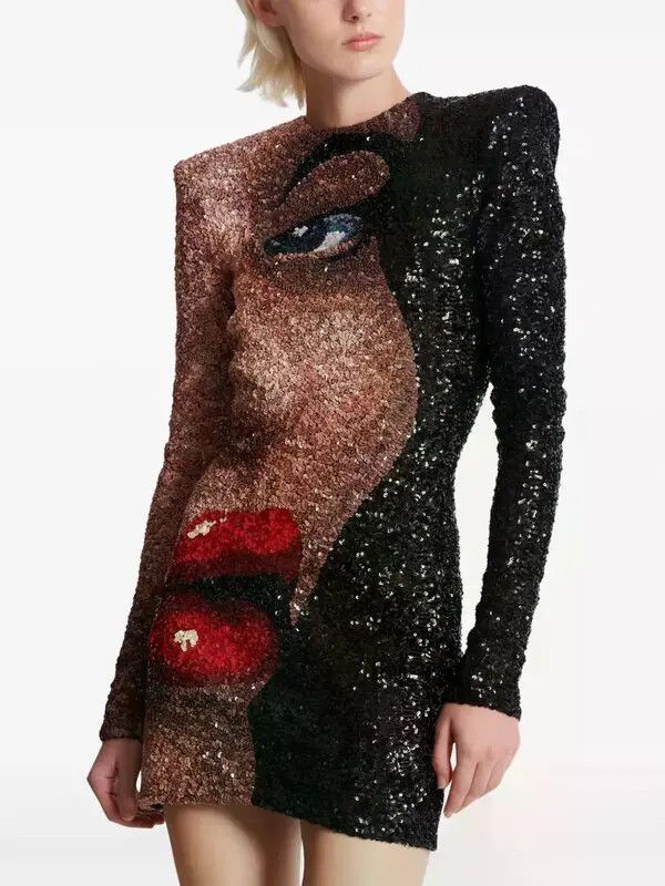 Balmain o1s1wg110526Embellished Mini Dress in Black Size XL / US 12-14 / IT 48-50 - 5 Thumbnail