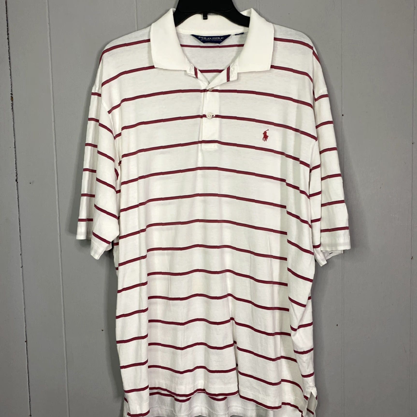 Ralph Lauren Ralph Lauren Polo Golf Shirt Men L Red White Stripe Multicolor Cotton Pima Knit Logo Short Sleeve Collared Button Regular Size US L / EU 52-54 / 3 - 4 Thumbnail