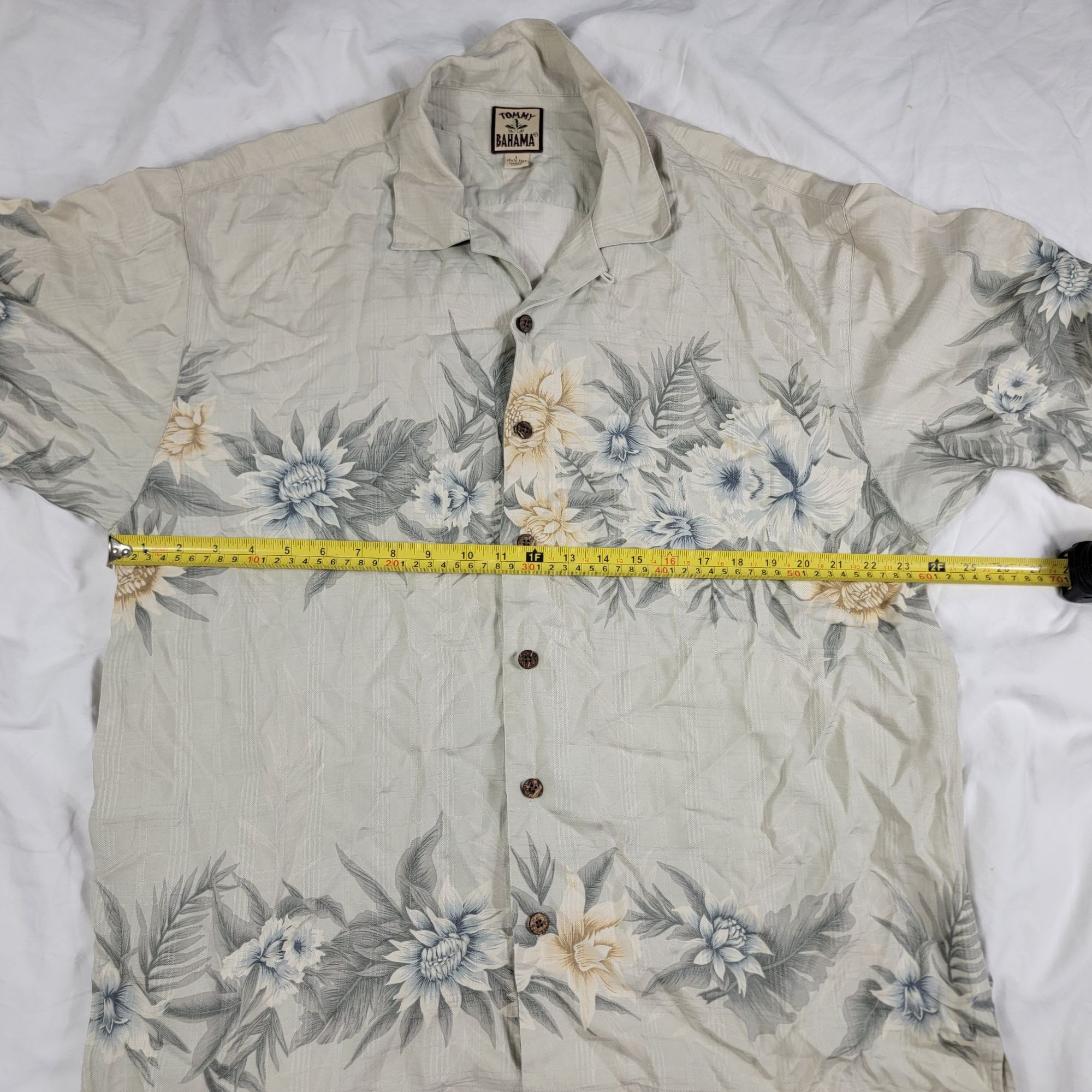 Tommy Bahama Tommy Bahama Mens Large Beige Short Sleeve Floral Hawaiian S Size US L / EU 52-54 / 3 - 5 Thumbnail