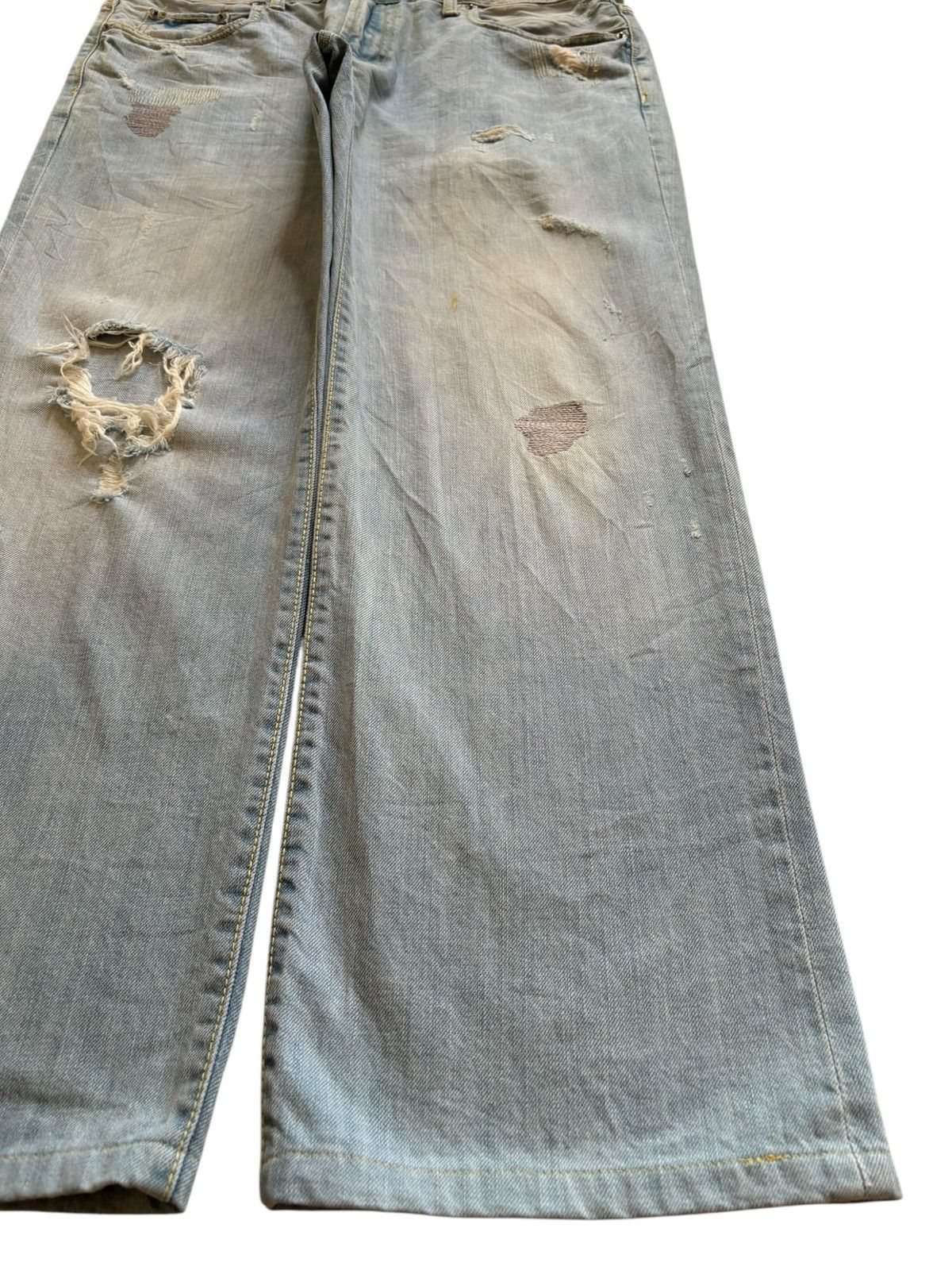 Aeropostale × Japanese Brand Vintage Japanese Brand Sashiko Style Rip Loose Baggy Jeans Size US 38 / EU 54 - 7 Thumbnail