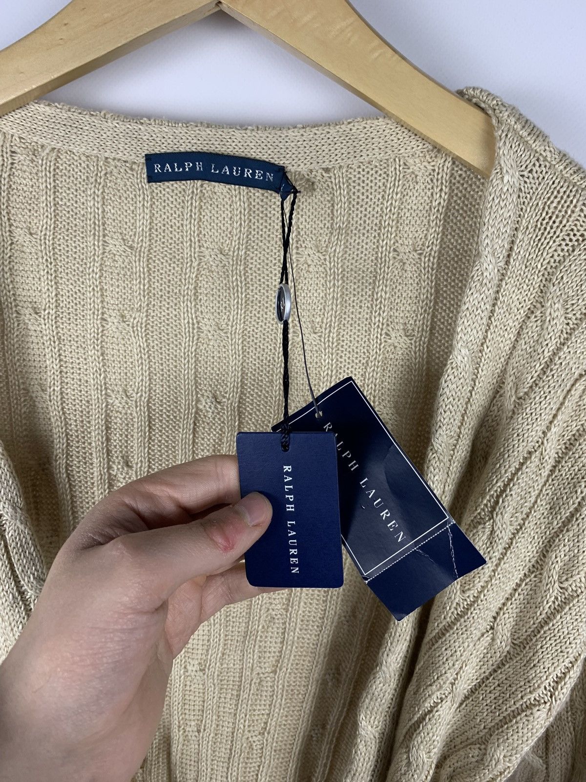 Ralph Lauren New with tags Ralph Lauren Cable Knit Linen Cardigan Belted Size L / US 10 / IT 46 - 8 Thumbnail