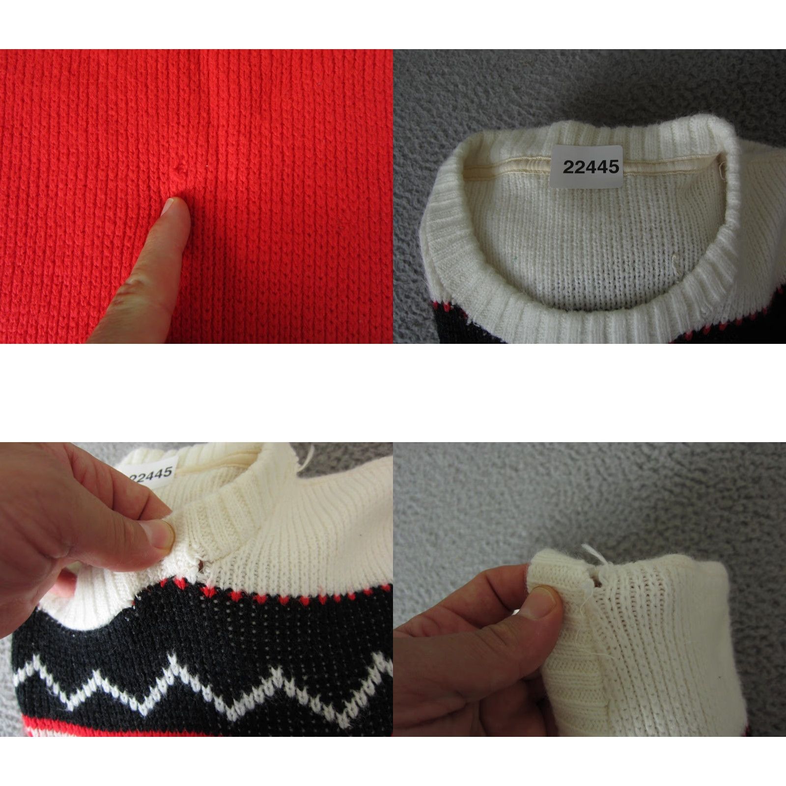 Vintage VINTAGE Sweater Womens M Red Black White Diamond Knit Casual Pullover 80s 90s Womens Size M / US 6-8 / IT 42-44 - 9 Thumbnail