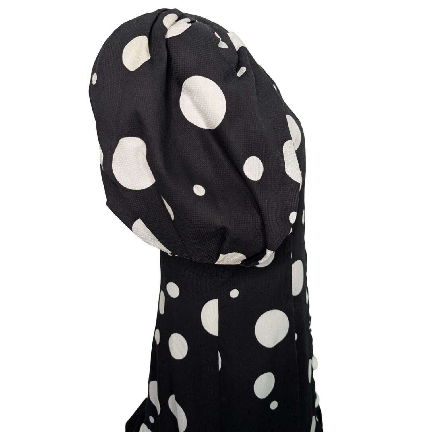 Other Vintage 80s Victor Costa Polka Dot Dress Womens Size 8 Black Size M / US 6-8 / IT 42-44 - 6 Thumbnail