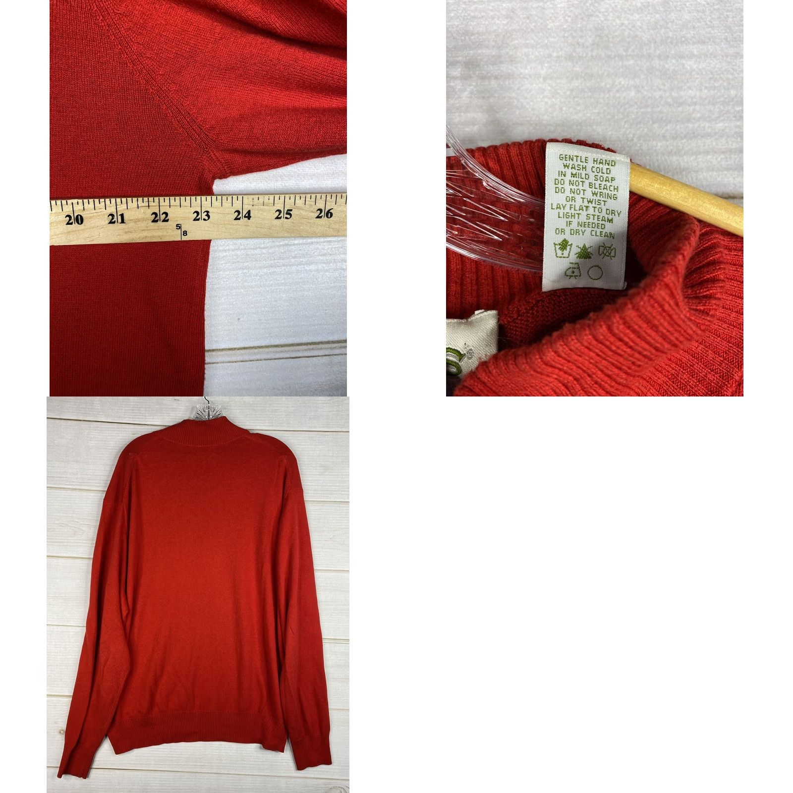 Orvis Orvis Sweater Mens L Red 1/4 Zip Pullover Mock Neck Cashmere Cotton Silk Classic Pullover Knit Zipper Mock Neck 1/4 Zip Mens L Red Orvis Sweater Size US L / EU 52-54 / 3 - 8 Thumbnail