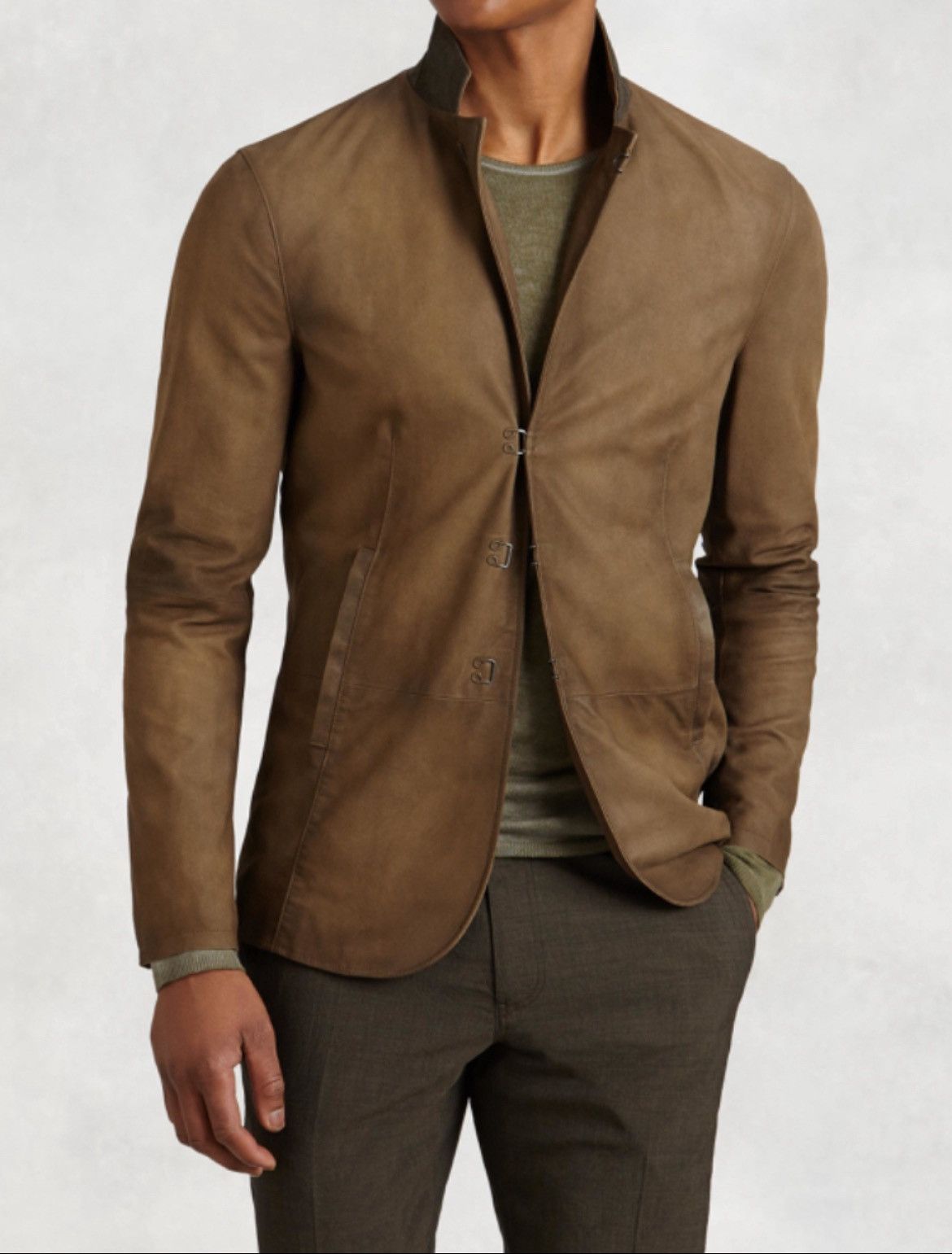 John Varvatos Suede Hook and Bar Jacket EU 48 USA 38 Size US M / EU 48-50 / 2 - 1 Thumbnail