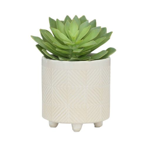 Designer × Homemade S/2 6/8" TEXTURED PLANTERS, SHINY WHITE Size US L / EU 52-54 / 3 - 4 Thumbnail